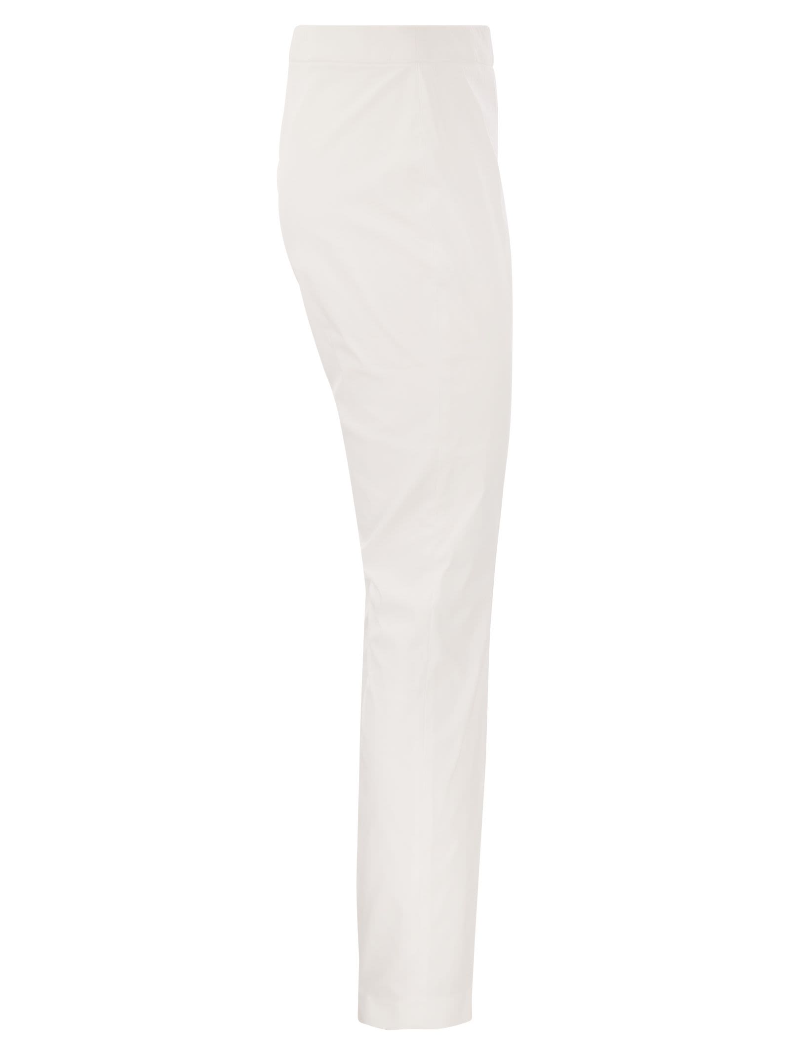 Shop Fabiana Filippi Slim Trousers In Technical Cotton In White