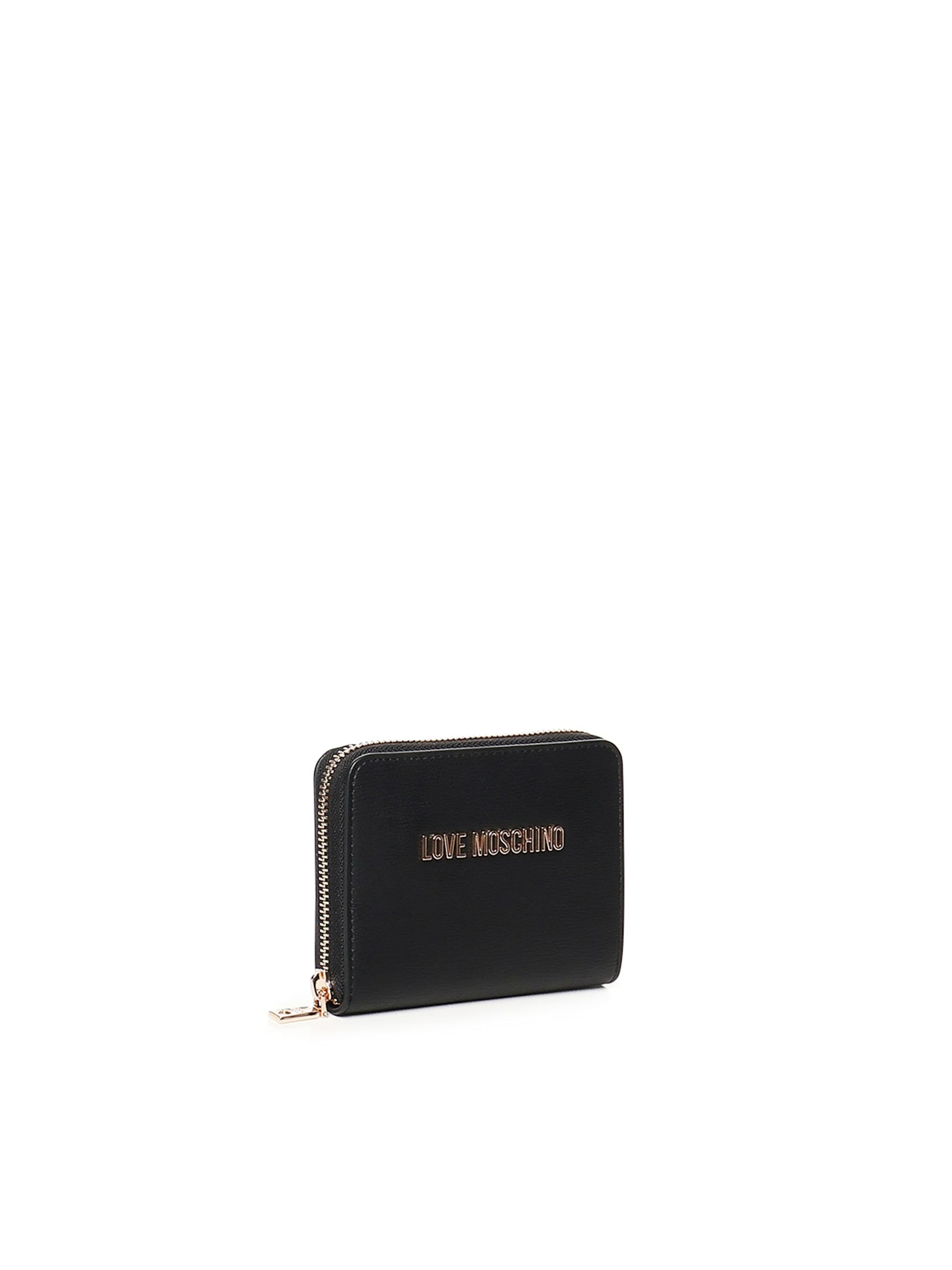 Love Moschino Zip Around Wallet With Logo In Black