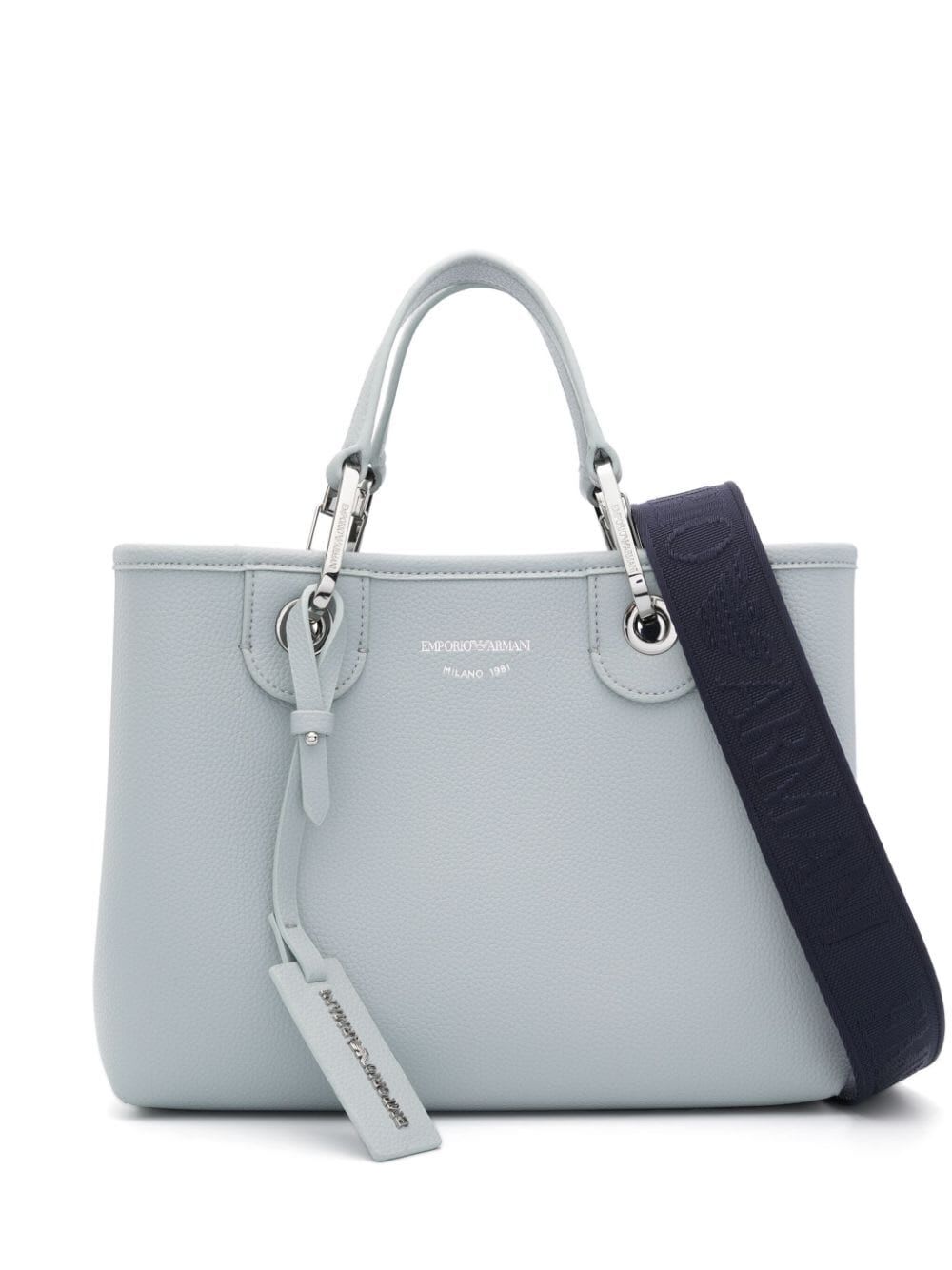 Shop Emporio Armani Shopping Bag In Poudre Storm