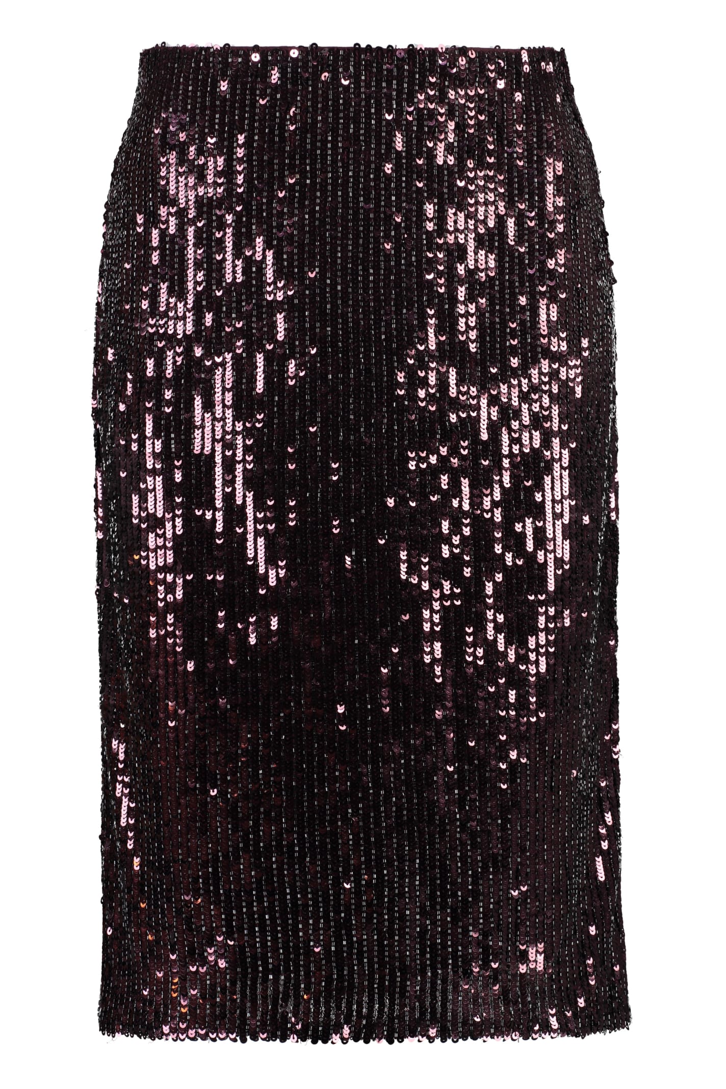 Ralph Lauren Sequin Skirt In Burgundy