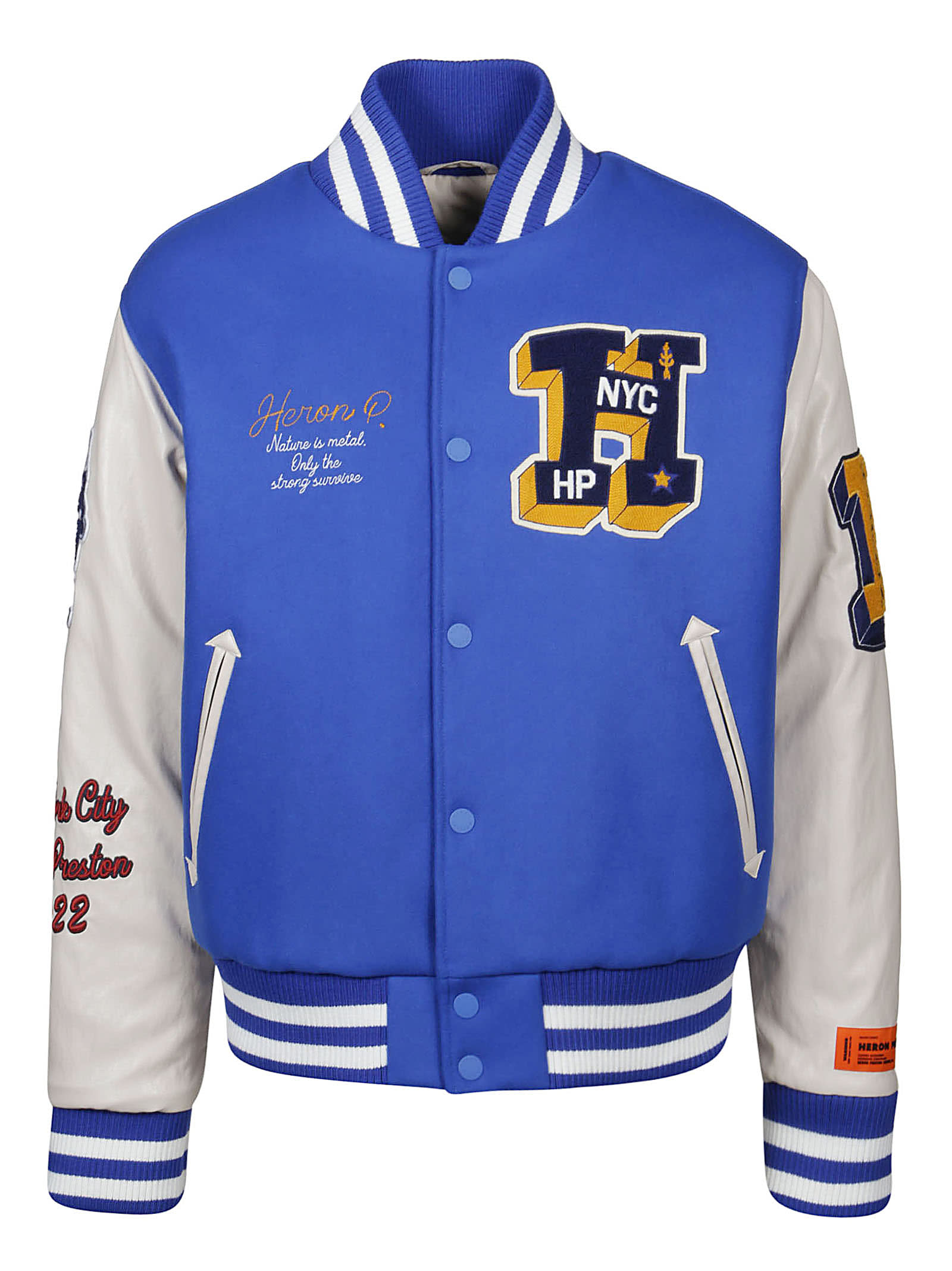 HERON PRESTON HERON PATCHES VARSITY JACKET