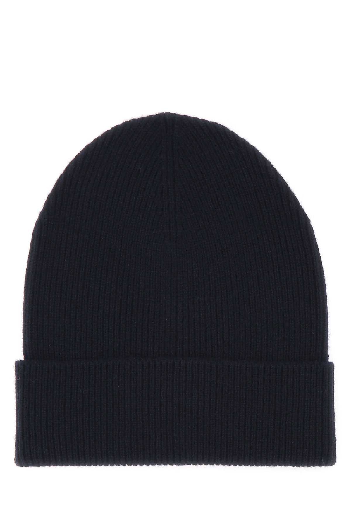 Shop Prada Navy Blue Cashmere Beanie Hat In Bleu