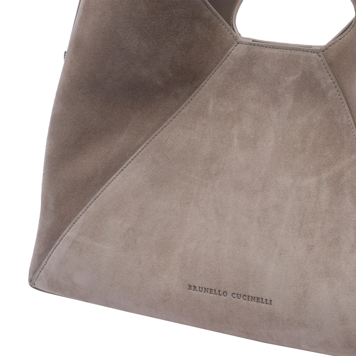 Shop Brunello Cucinelli Hobo Bc Duo Bag In Grey