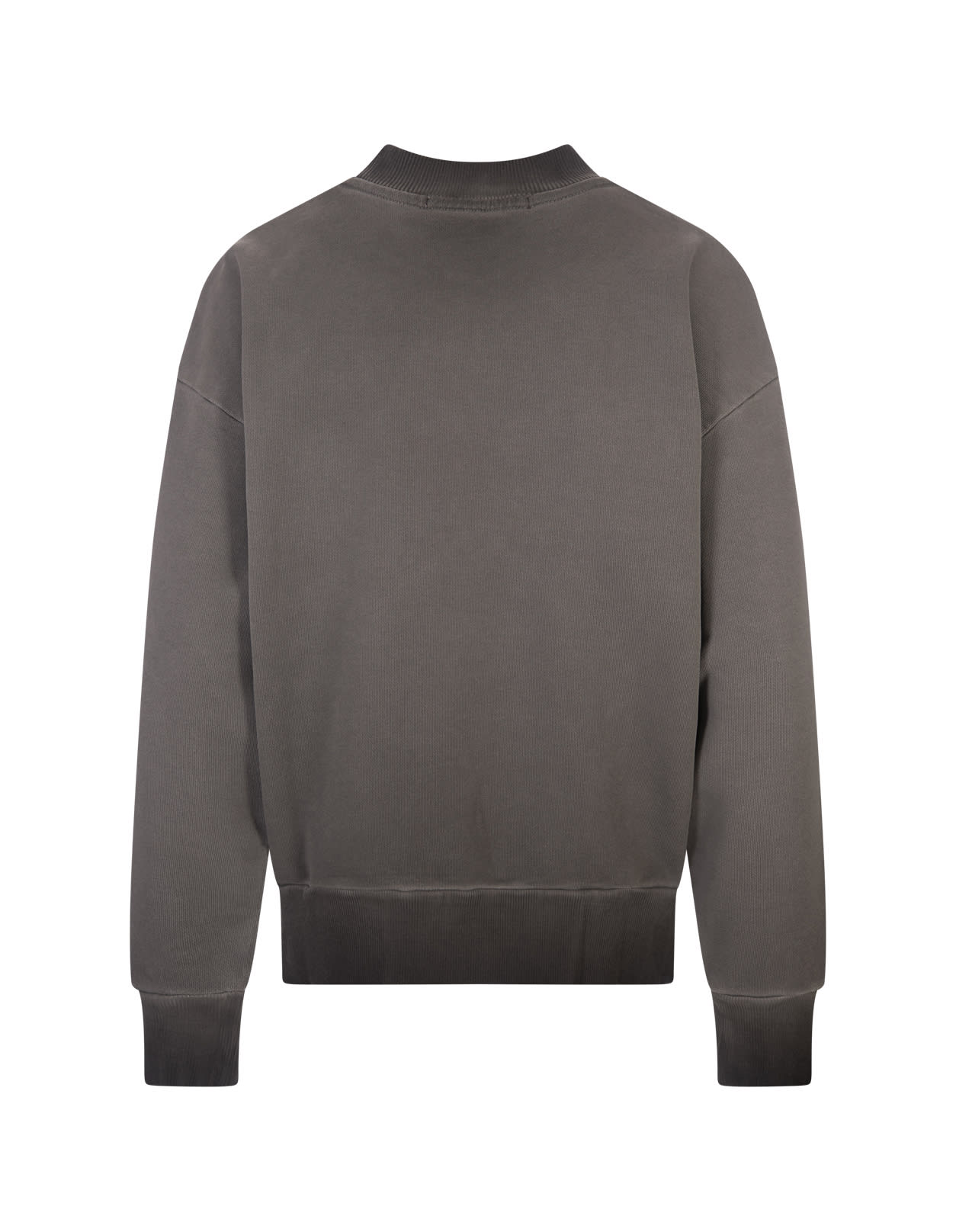 Shop Msgm Grey Sweatshirt With Washed Effect