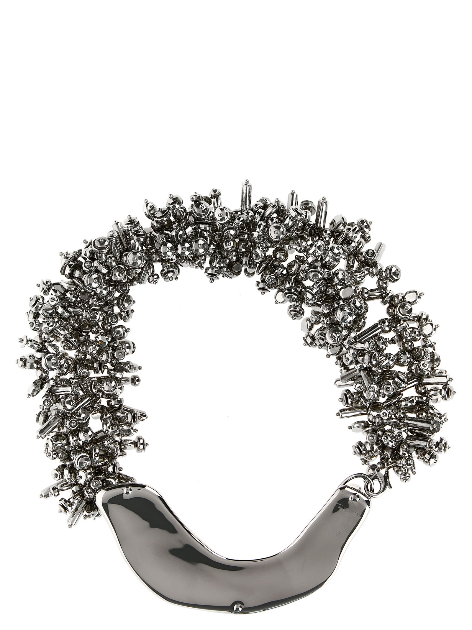 Dries Van Noten Chunky Metallic Necklace With Textured Finish
