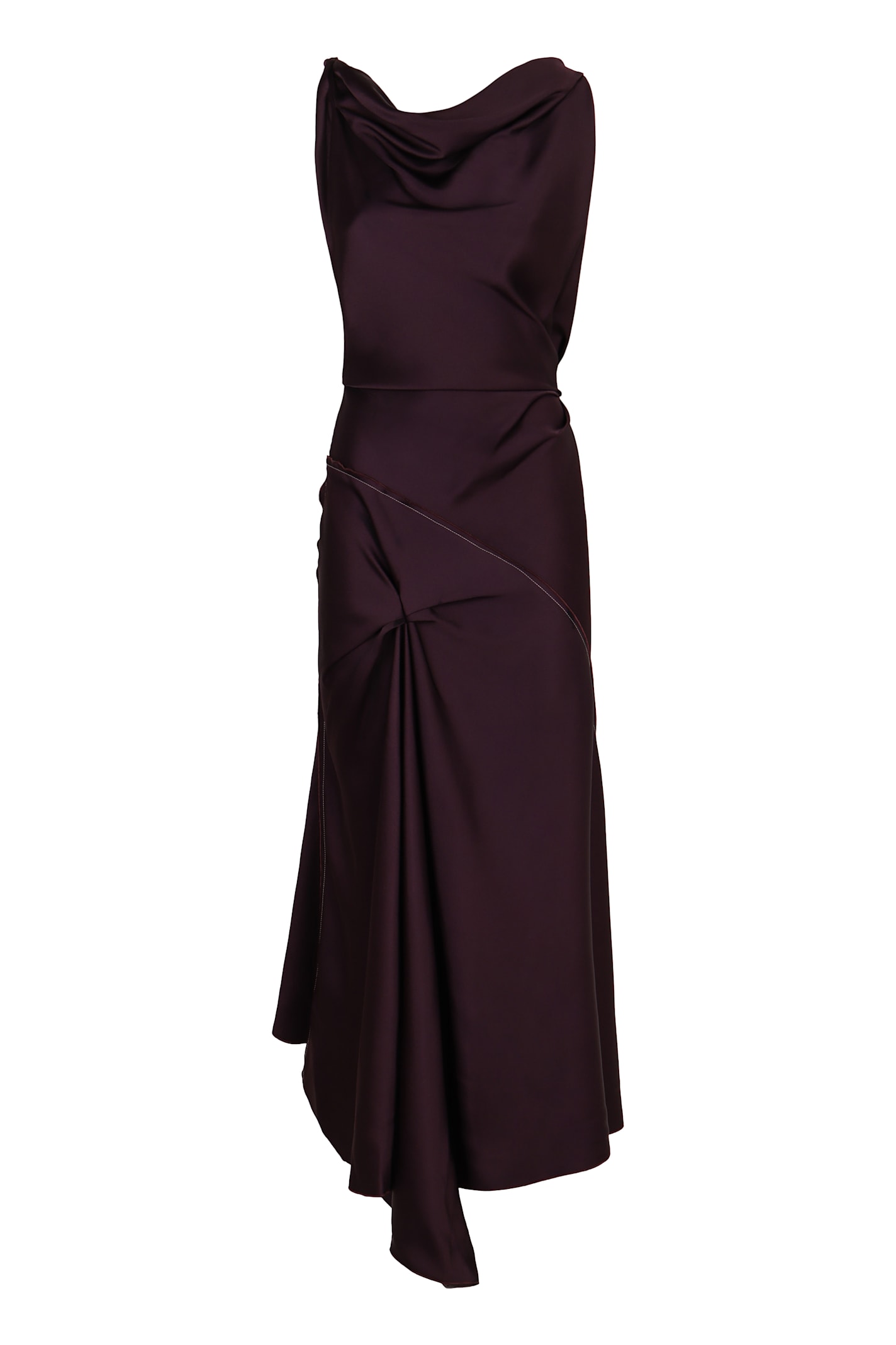 Victoria Beckham Asymmetric Dress In Red-purple Or Grape