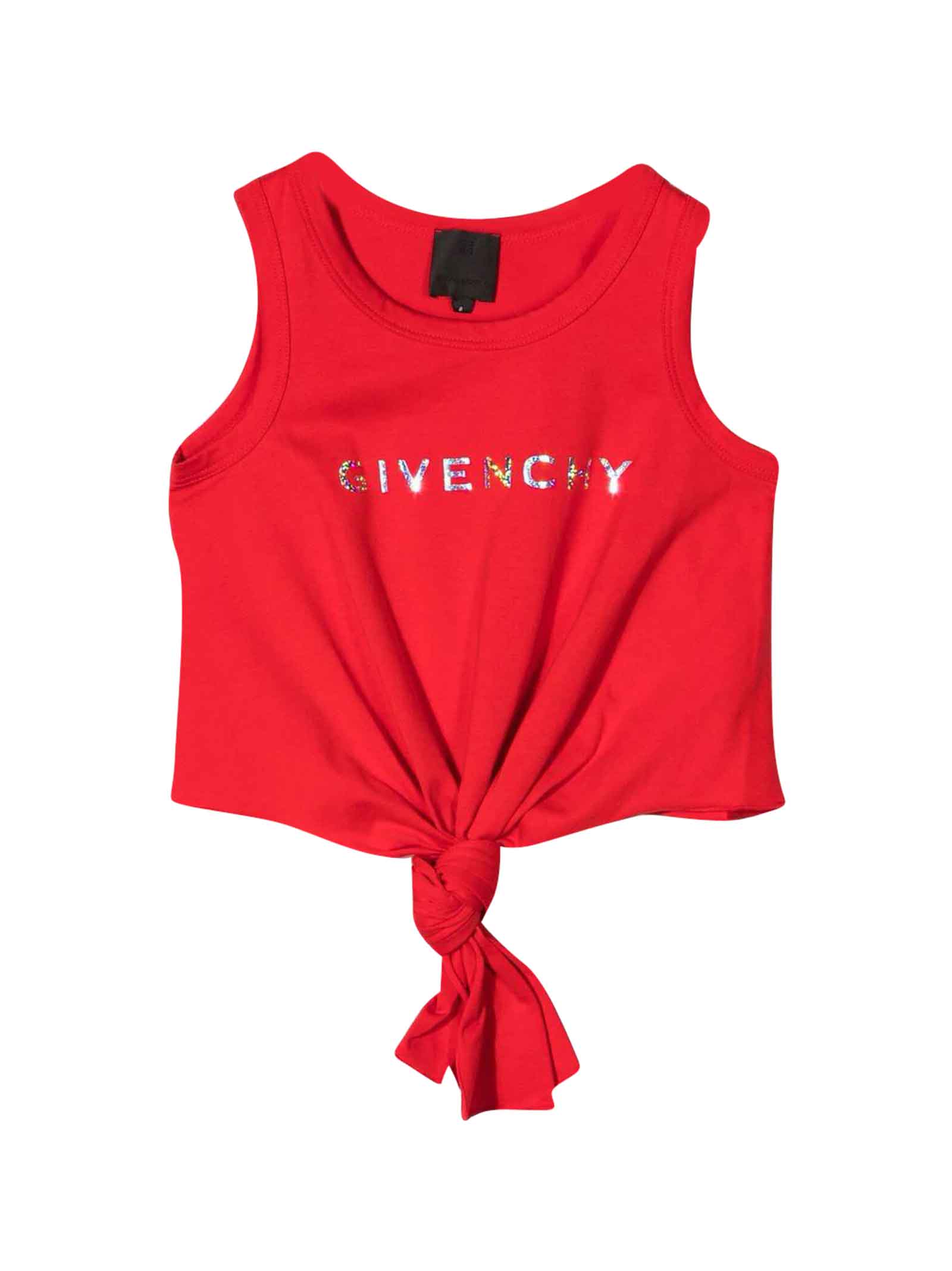 Givenchy Red Girl Tank Top With Print