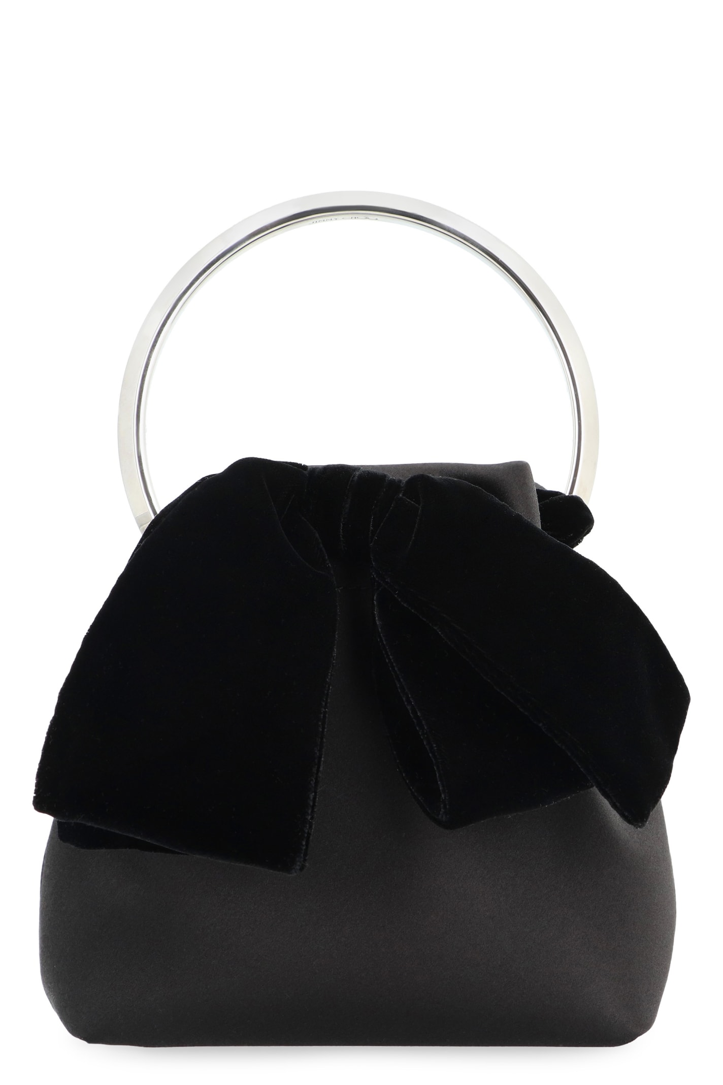 Shop Jimmy Choo Bon Bon Satin Bag In Black