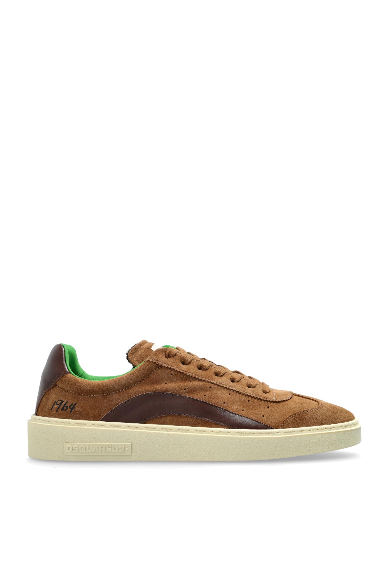 Dsquared2 Laced Sneaker With Patch With Logo In Brown