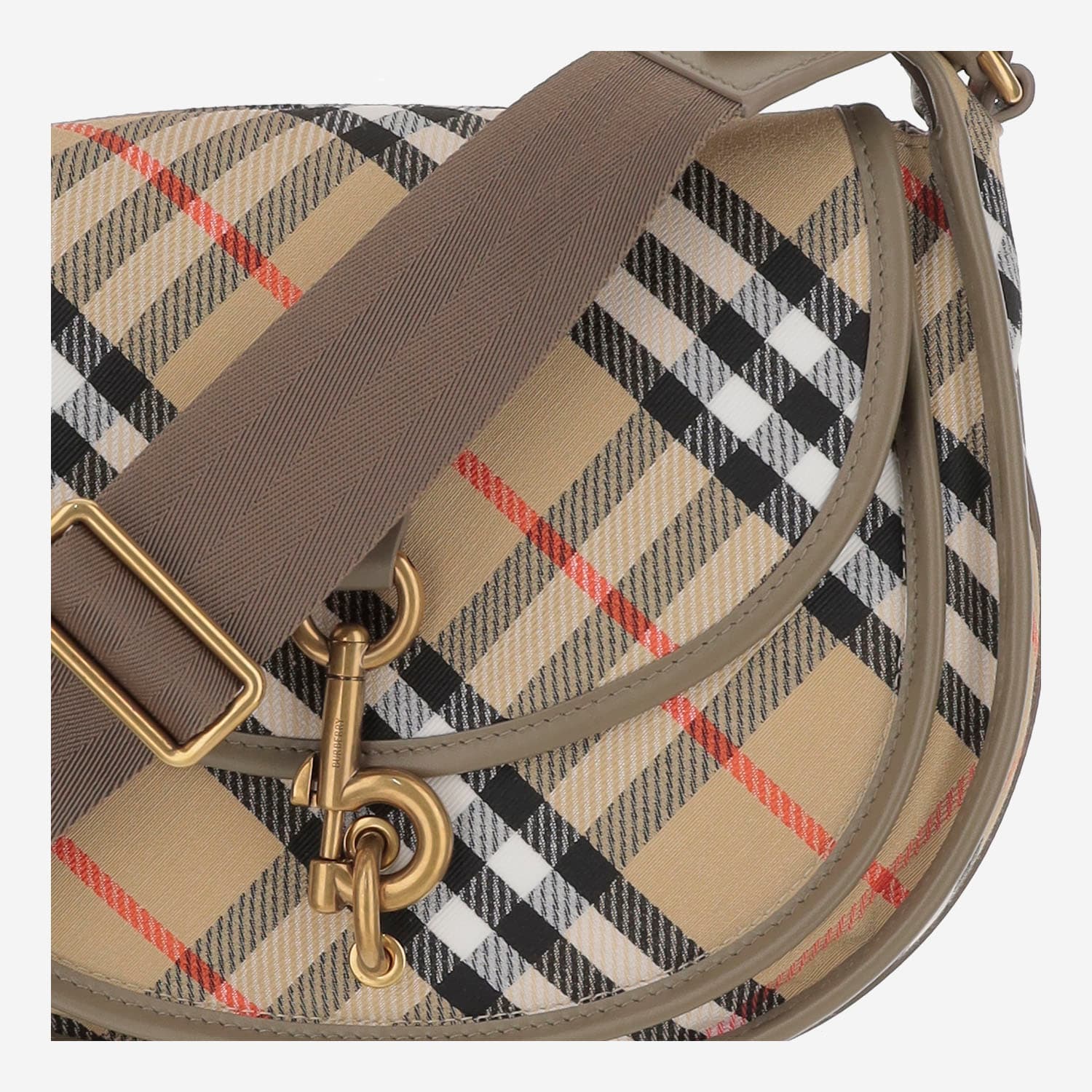 Burberry Beige B Clip Small Messenger Bag In Red