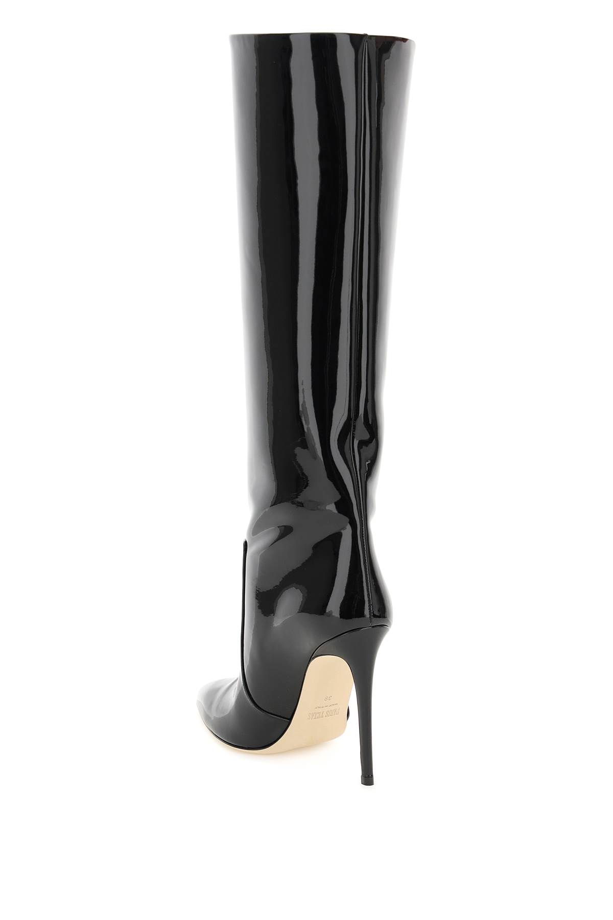 Shop Paris Texas Patent Leather Stiletto Boots In Black