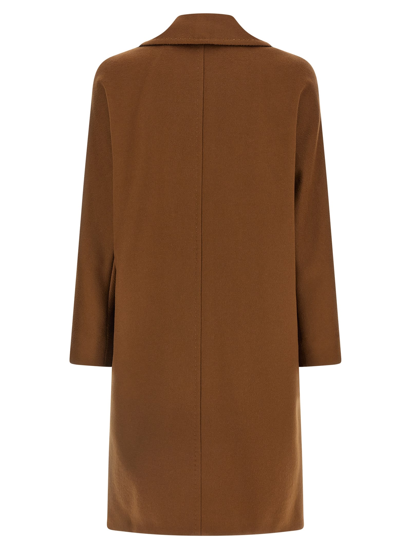 Max Mara Agenda Double-breasted Coat In Brown