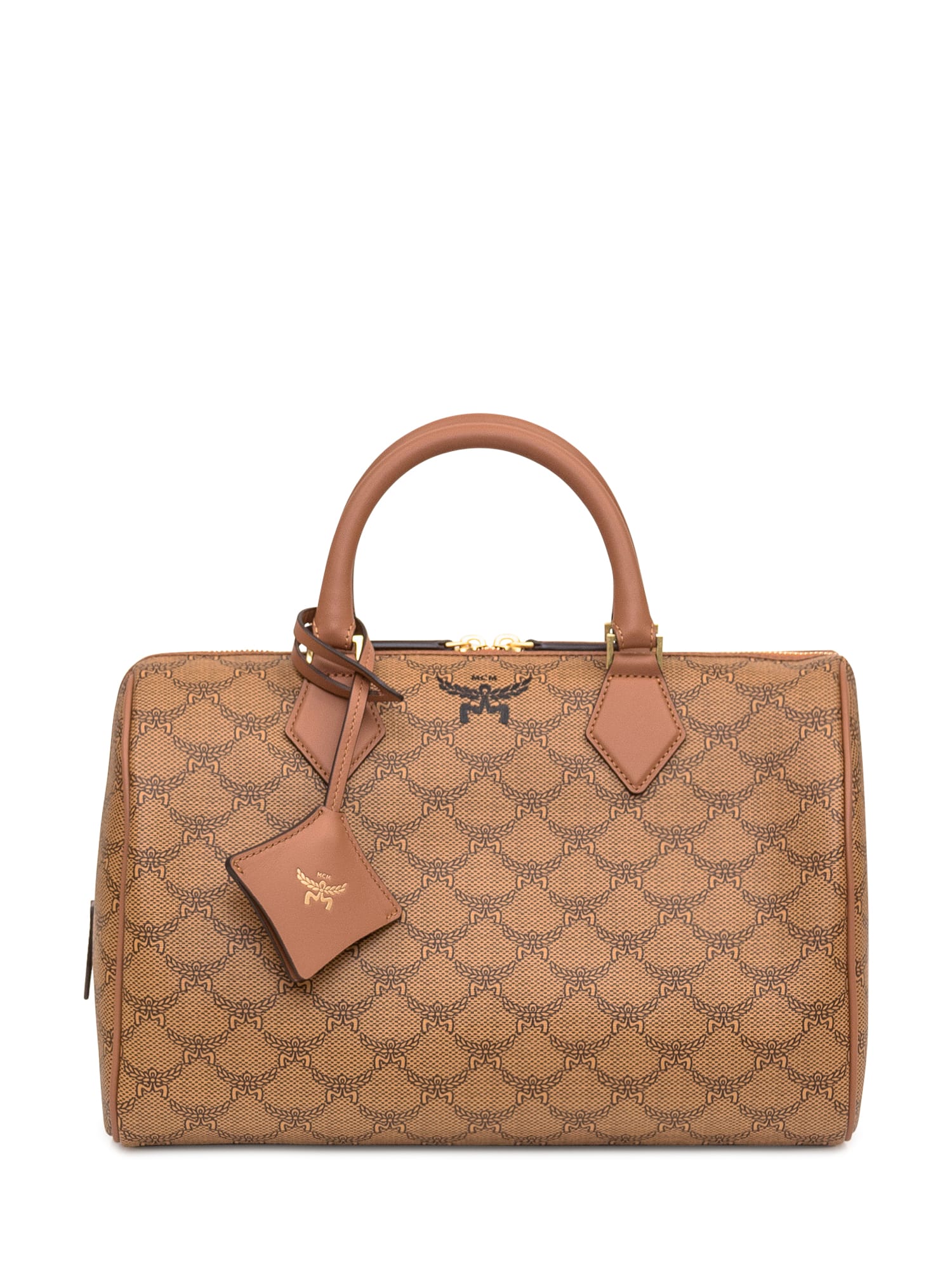 Shop Mcm Boston Bag In Cognac