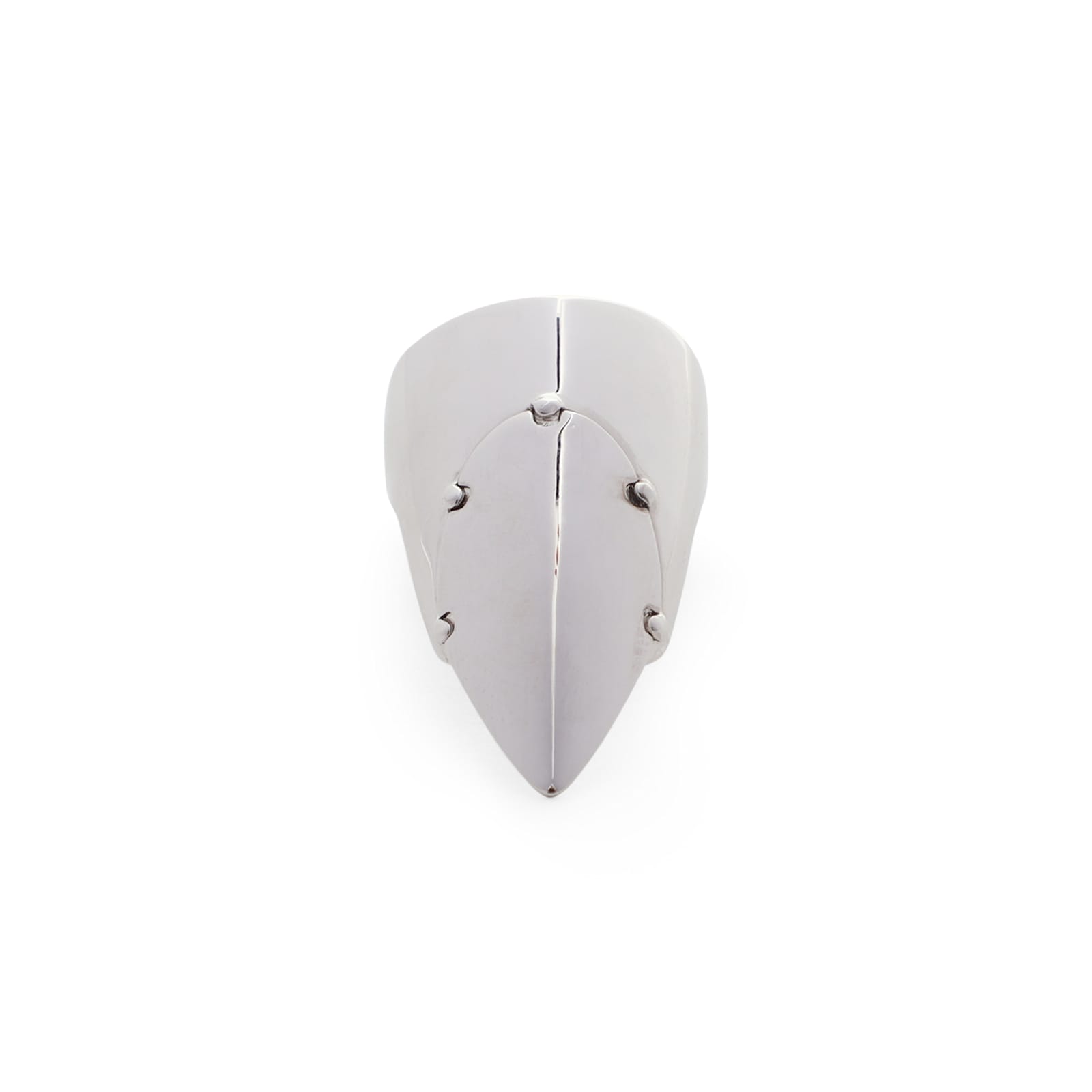 Jean Paul Gaultier Nail Ring Brass Silver Pointed Fingernail In Gray