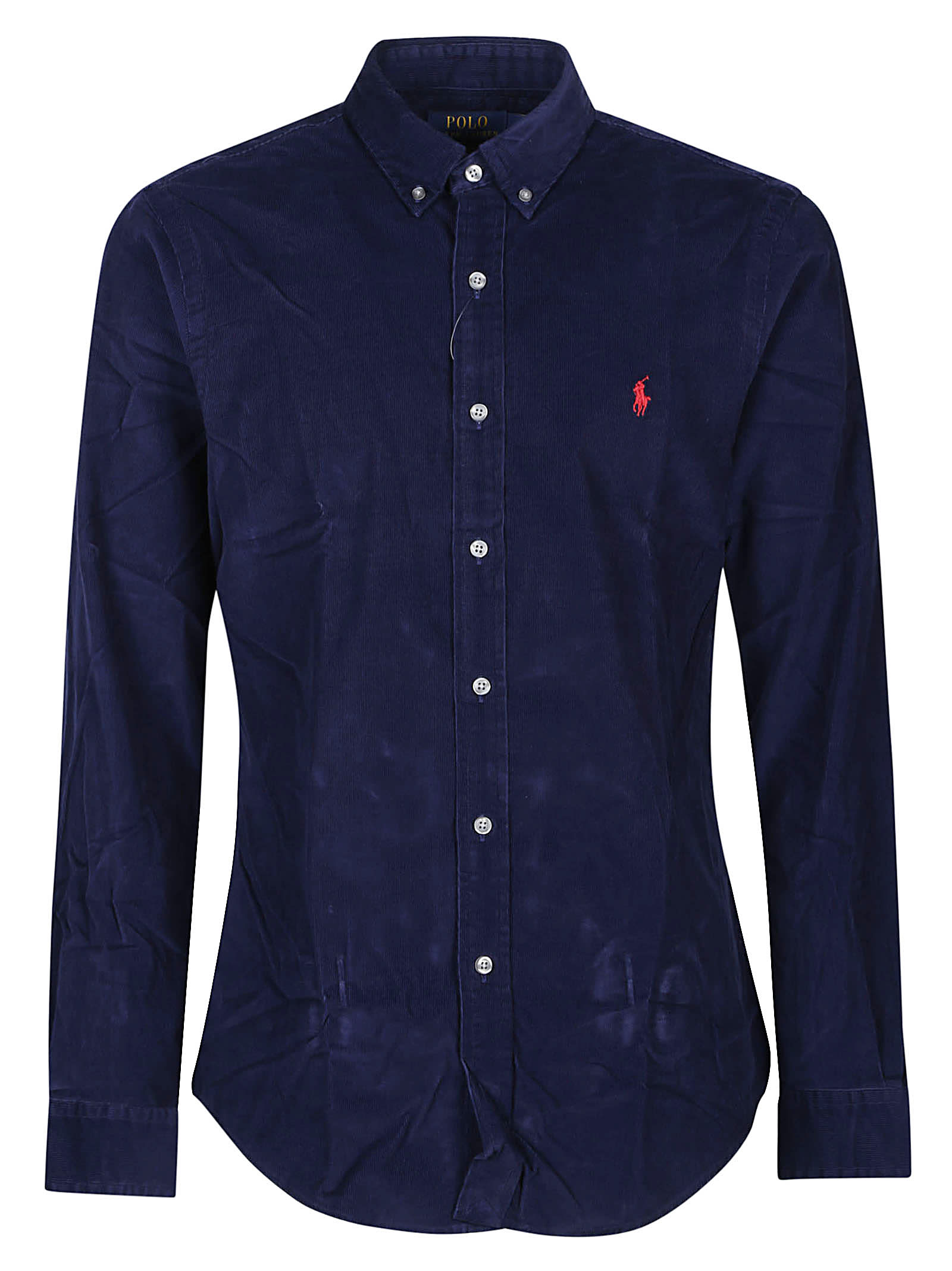 Polo Ralph Lauren Mens Navy Long-sleeved Garment-dyed Custom-fit Cotton Oxford Shirt Xl In Newport Navy