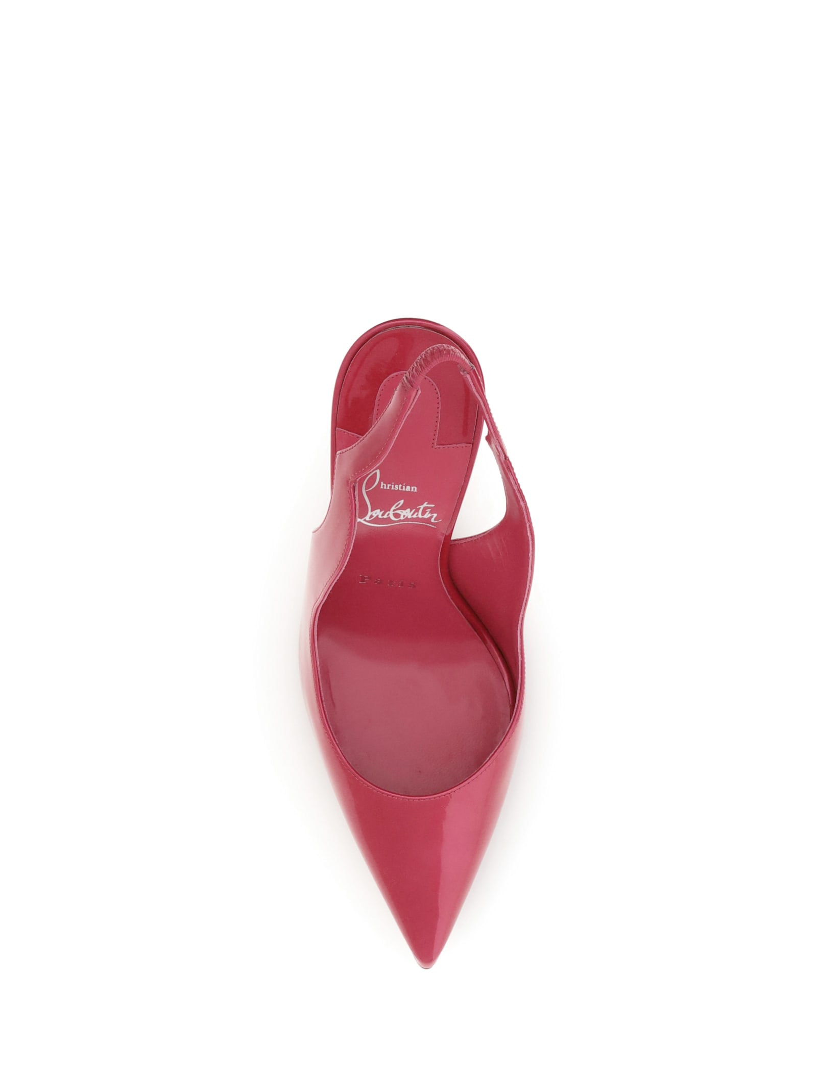 Christian Louboutin Hot Chick Sling Patent Leather Slingback Pumps 100 In Pink