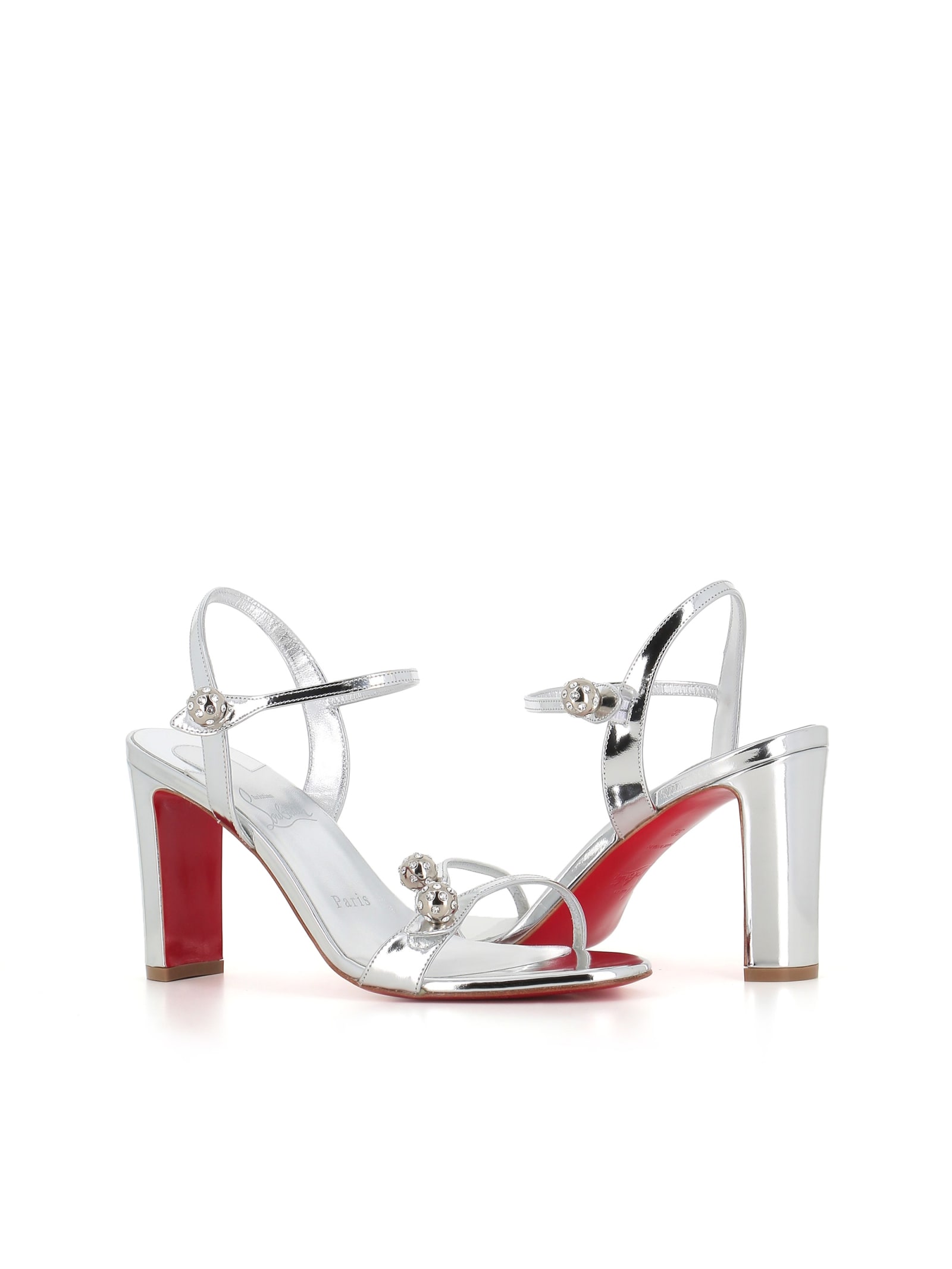 Shop Christian Louboutin Sandal Atmospheria 85 In Silver