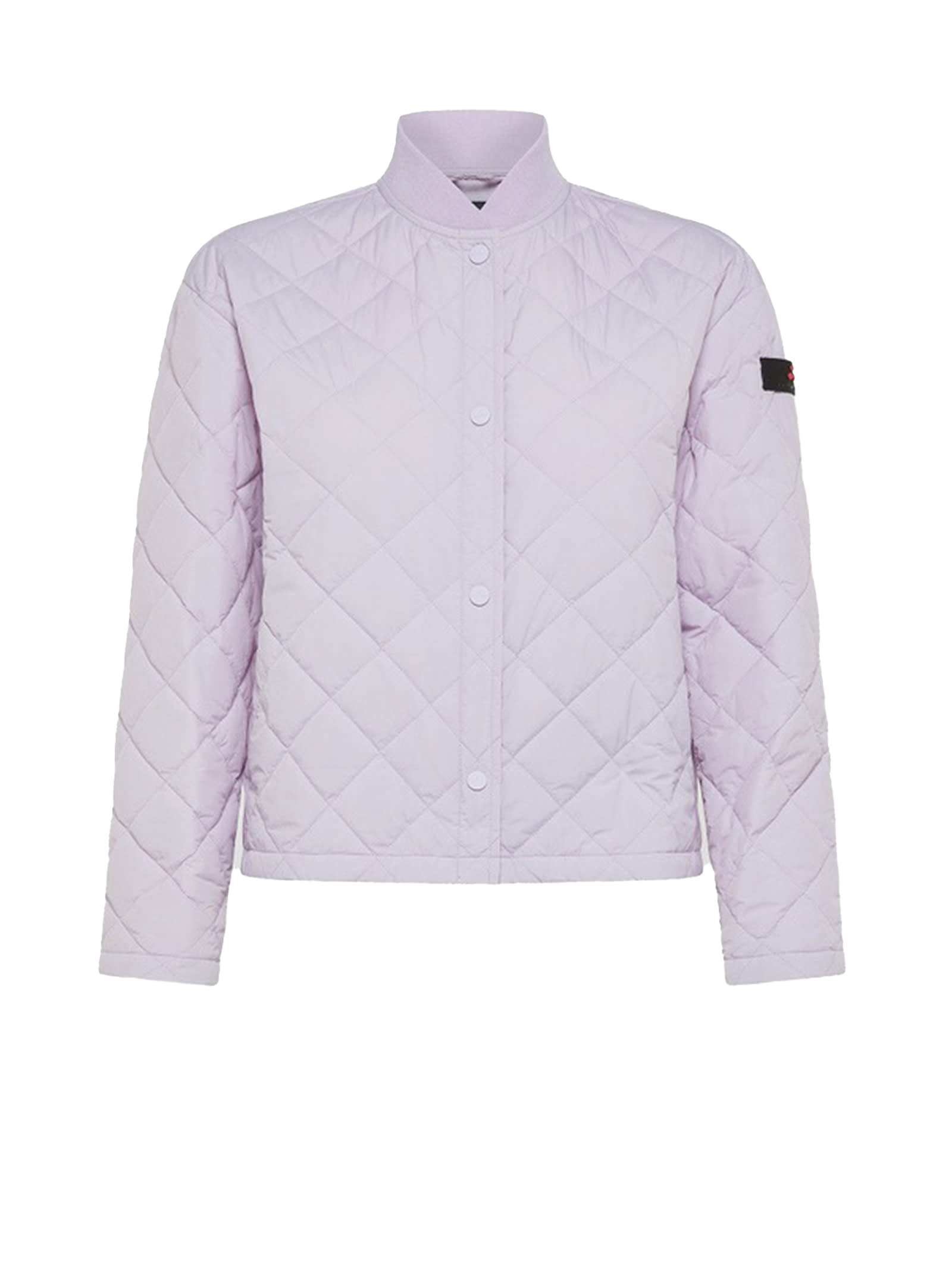 Shop Peuterey Lilac Quilted Down Jacket With Buttons In Glicine