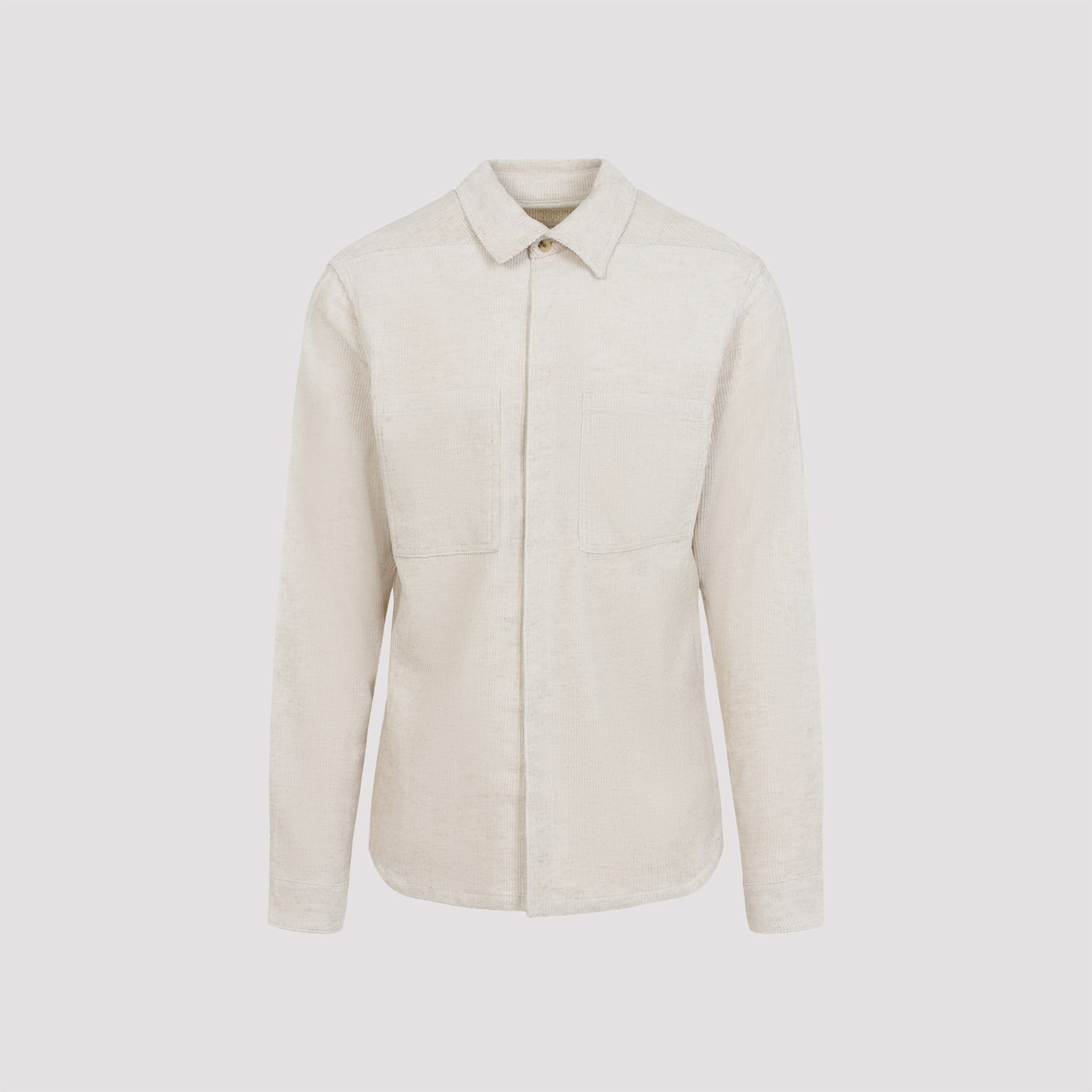 Rick Owens Work Shirt With Buttoned Cuffs And Chest Pockets In Neutral