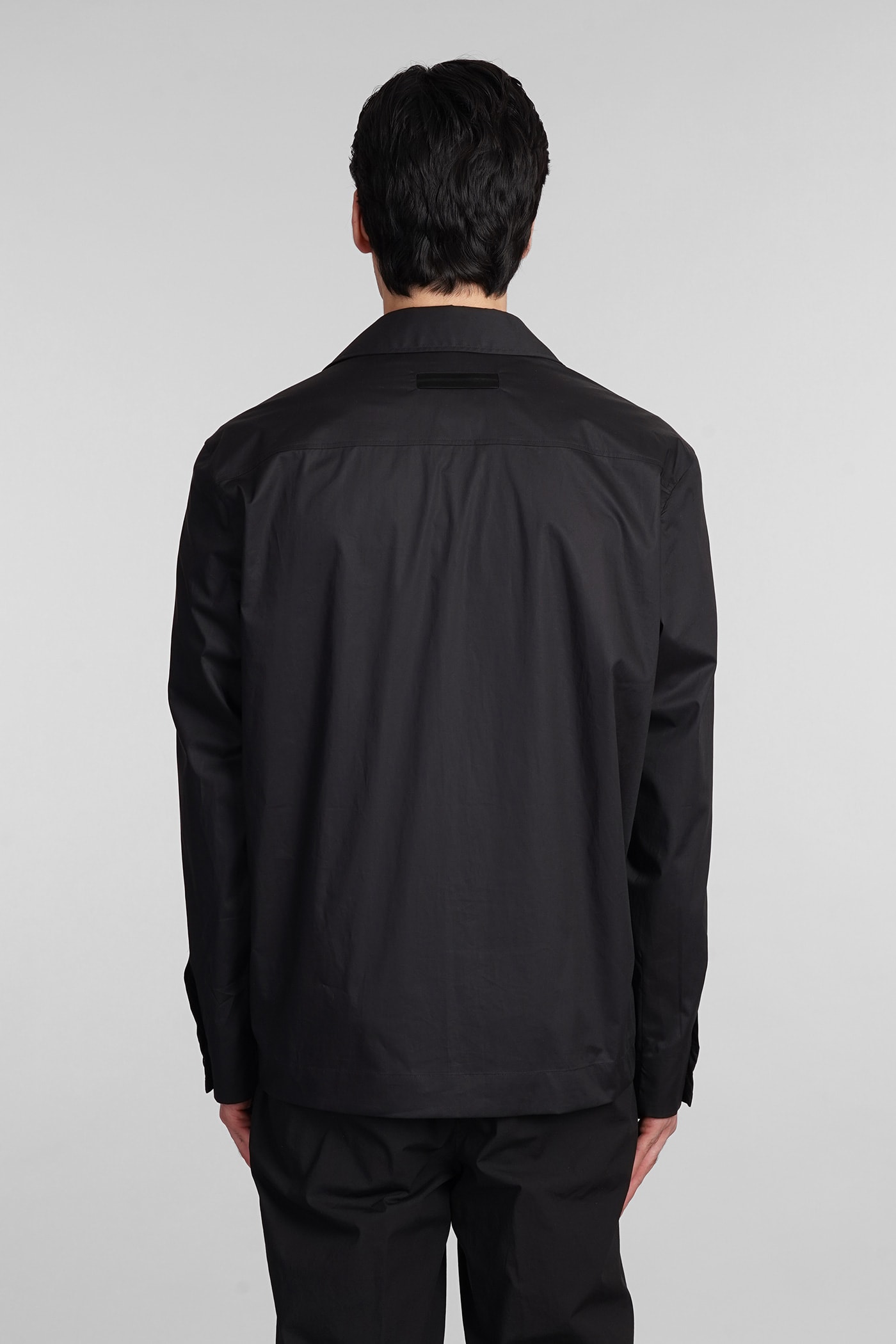 Shop Zegna Casual Jacket In Black Cotton