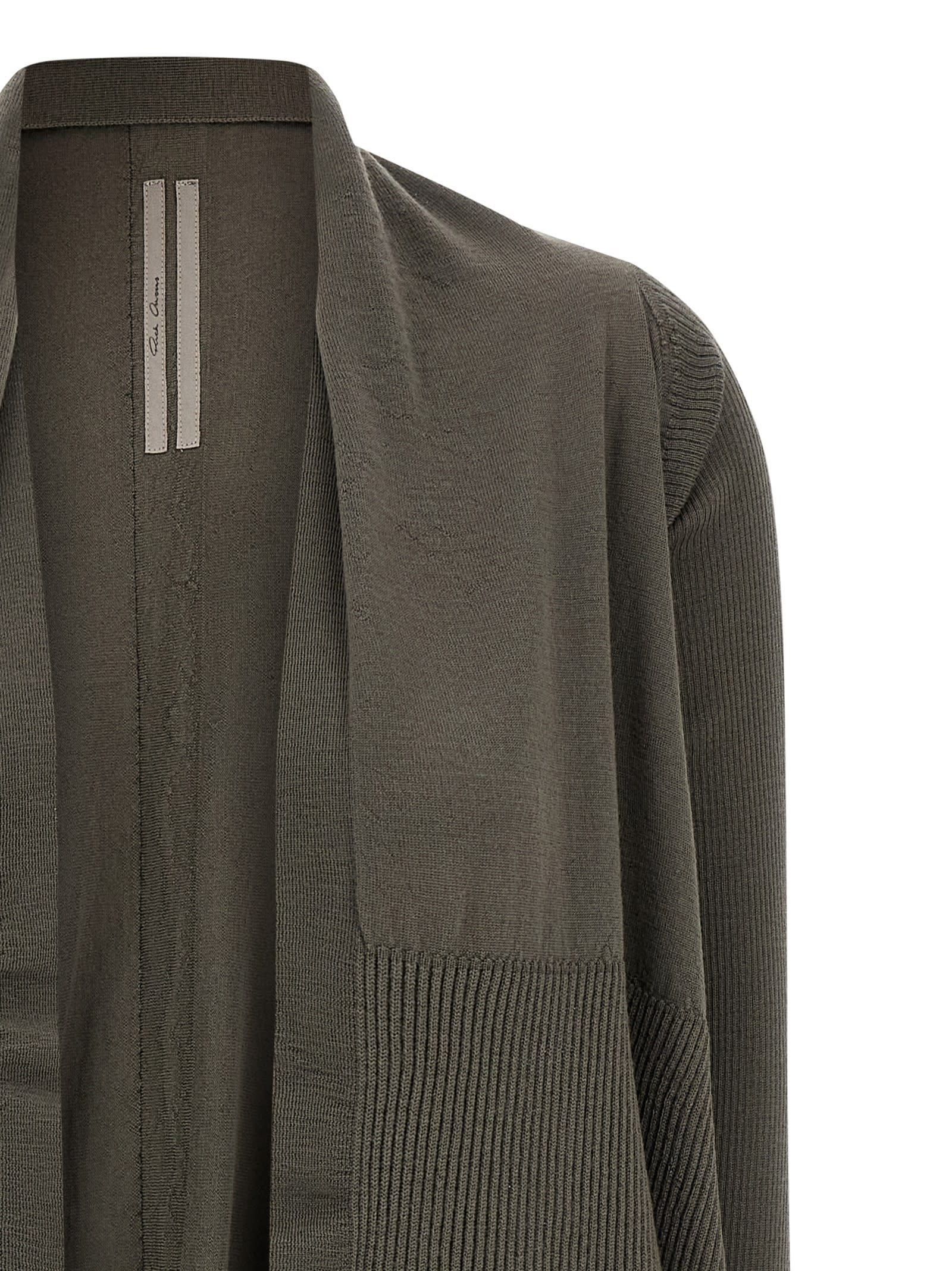 Rick Owens Grey Medium Wrap Cardigan In Green