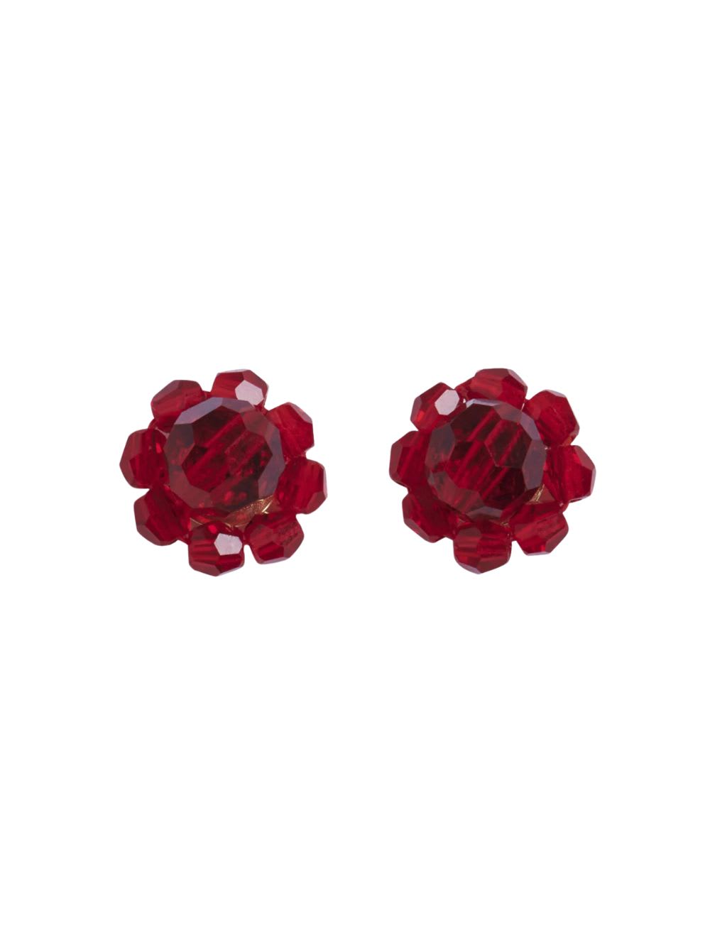 Shop Simone Rocha Mini Daisy Stud Earring In Red
