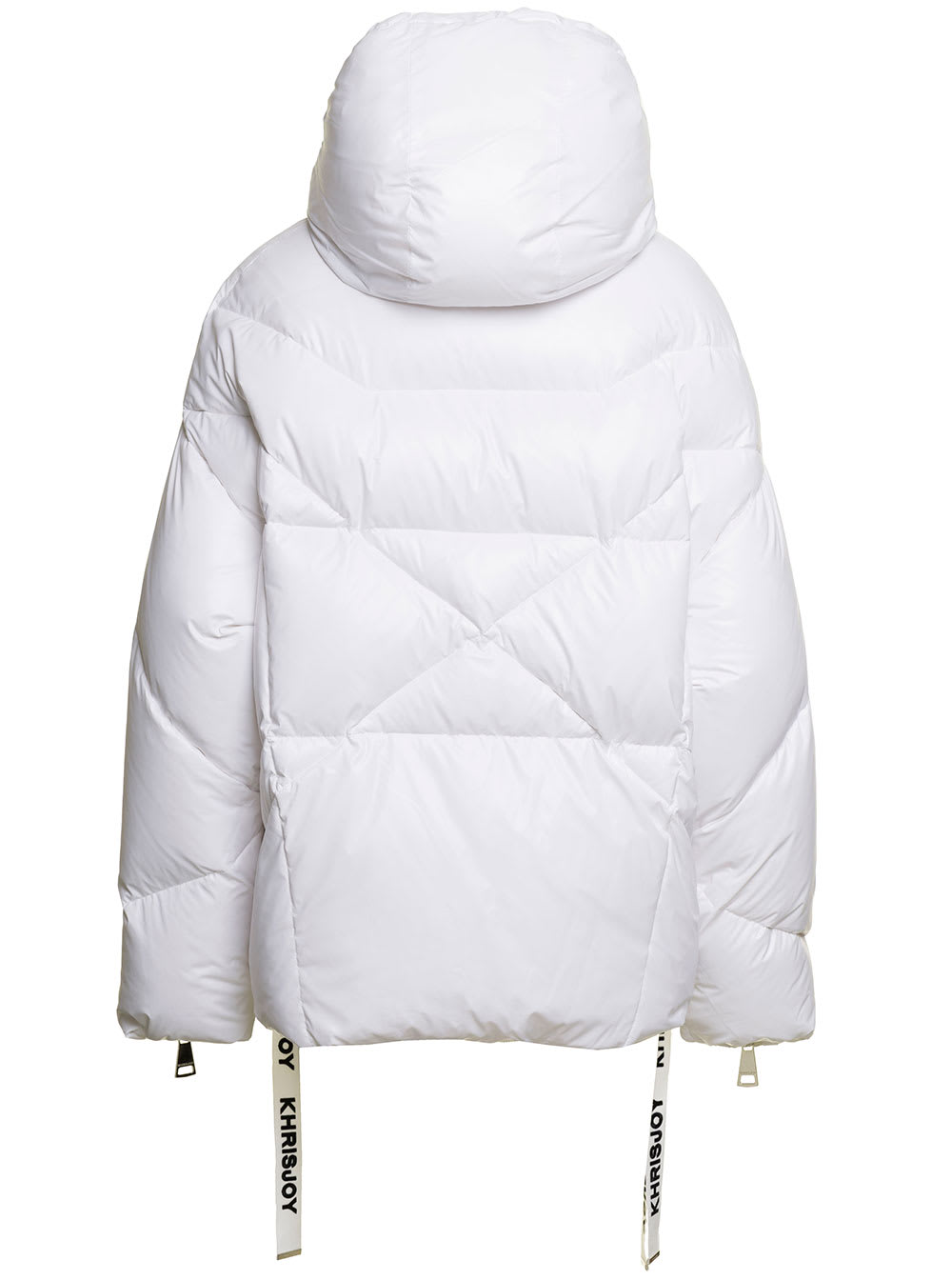 Shop Khrisjoy White Puff Khris Iconic Oversized Down Jacket With Hood In Polyester Woman