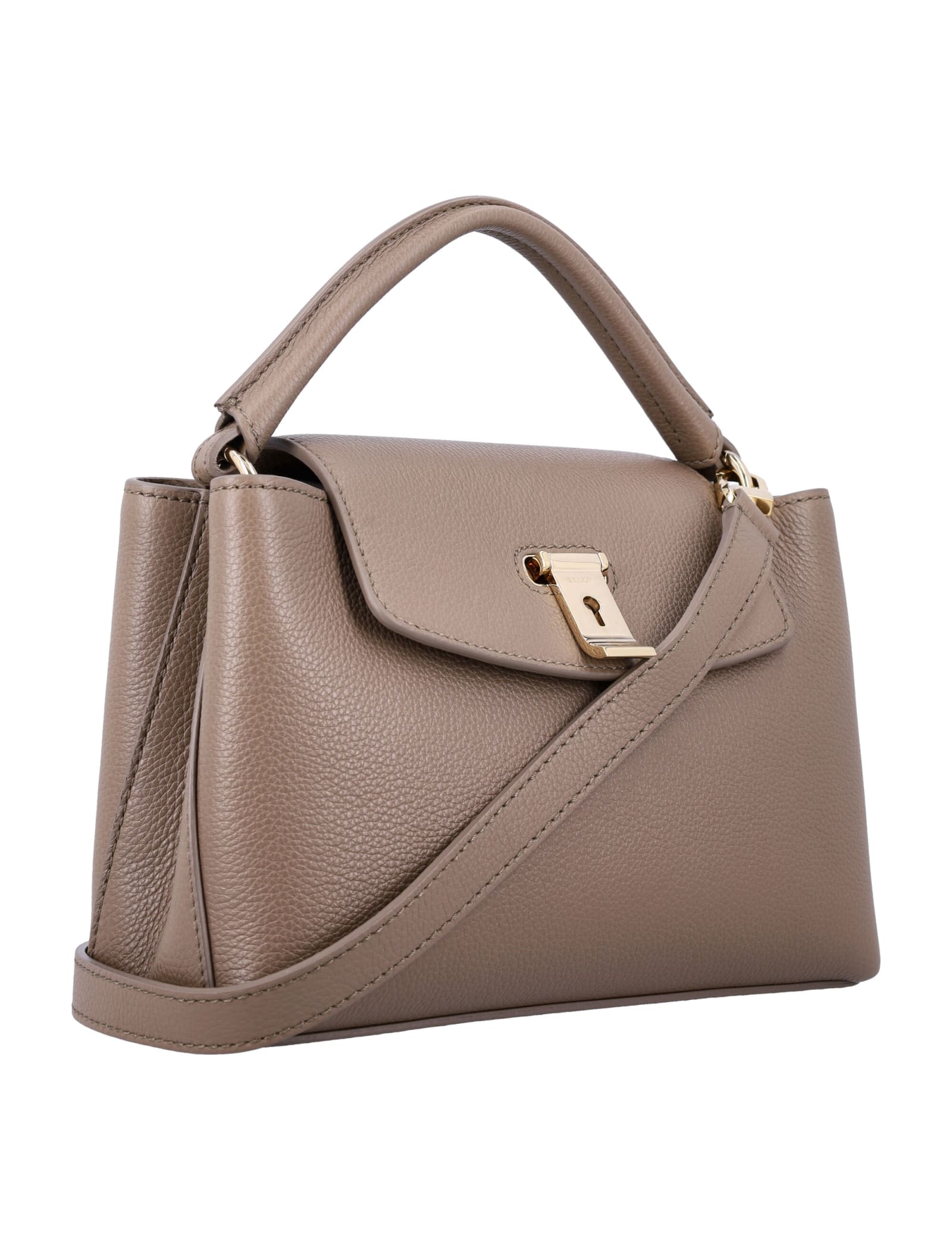 Shop Bally Layka Sm Handle Bag In Deep Sepia 23+y.gold