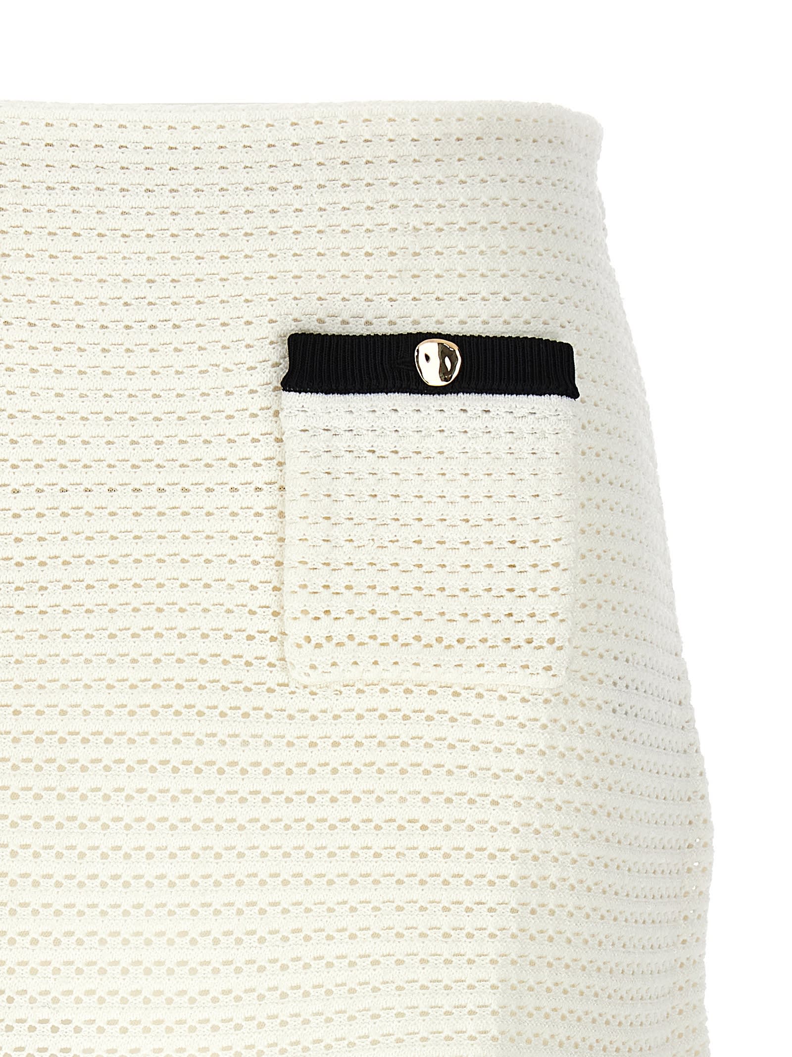 Shop Self-portrait Crochet Skirt In White
