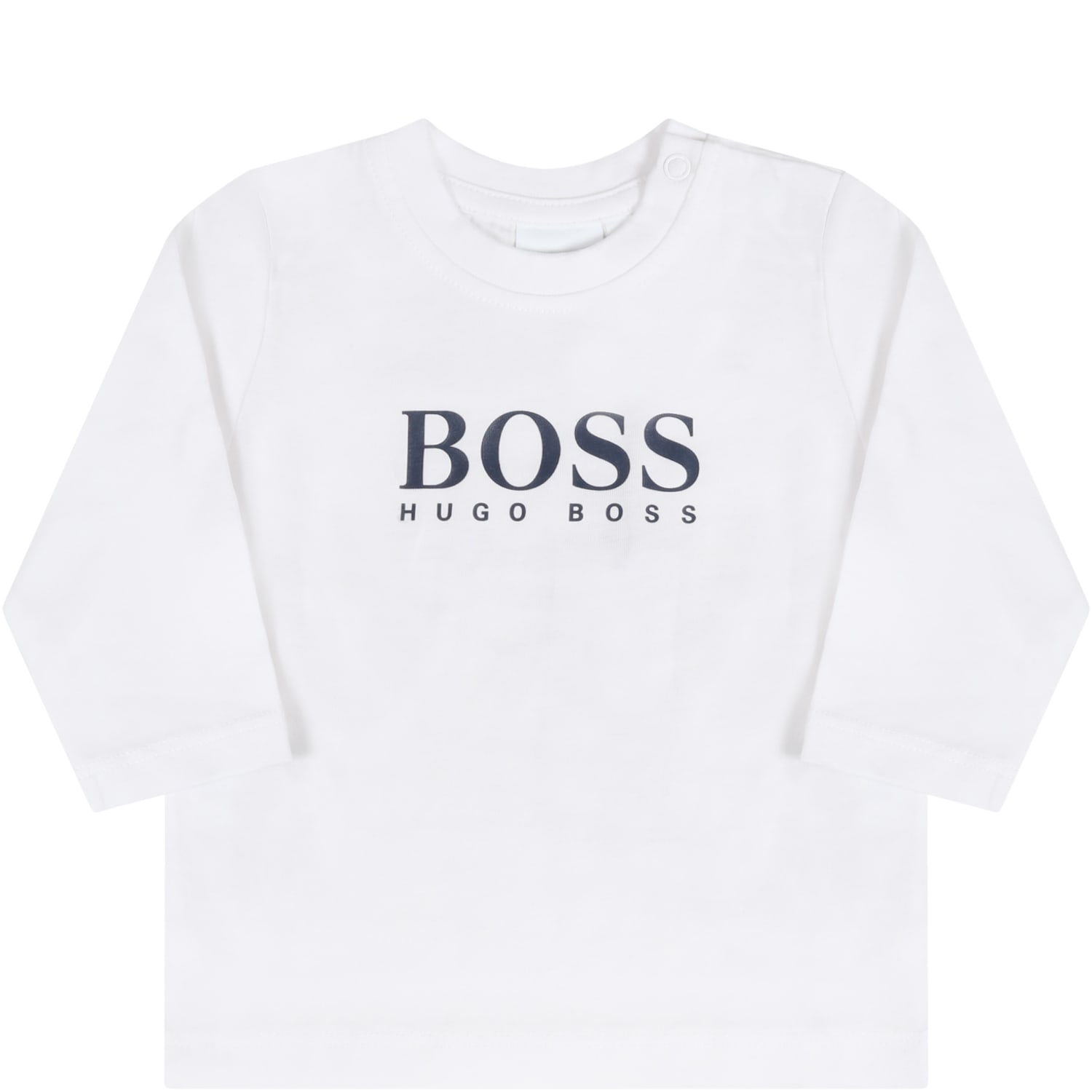 Hugo Boss White T-shirt For Babyboy With Logo