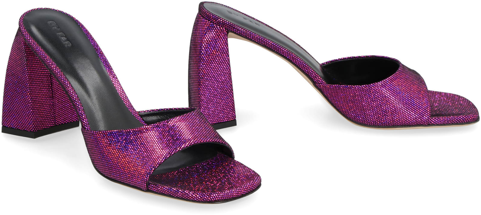 Shop By Far Michele Leather Mules In Purple