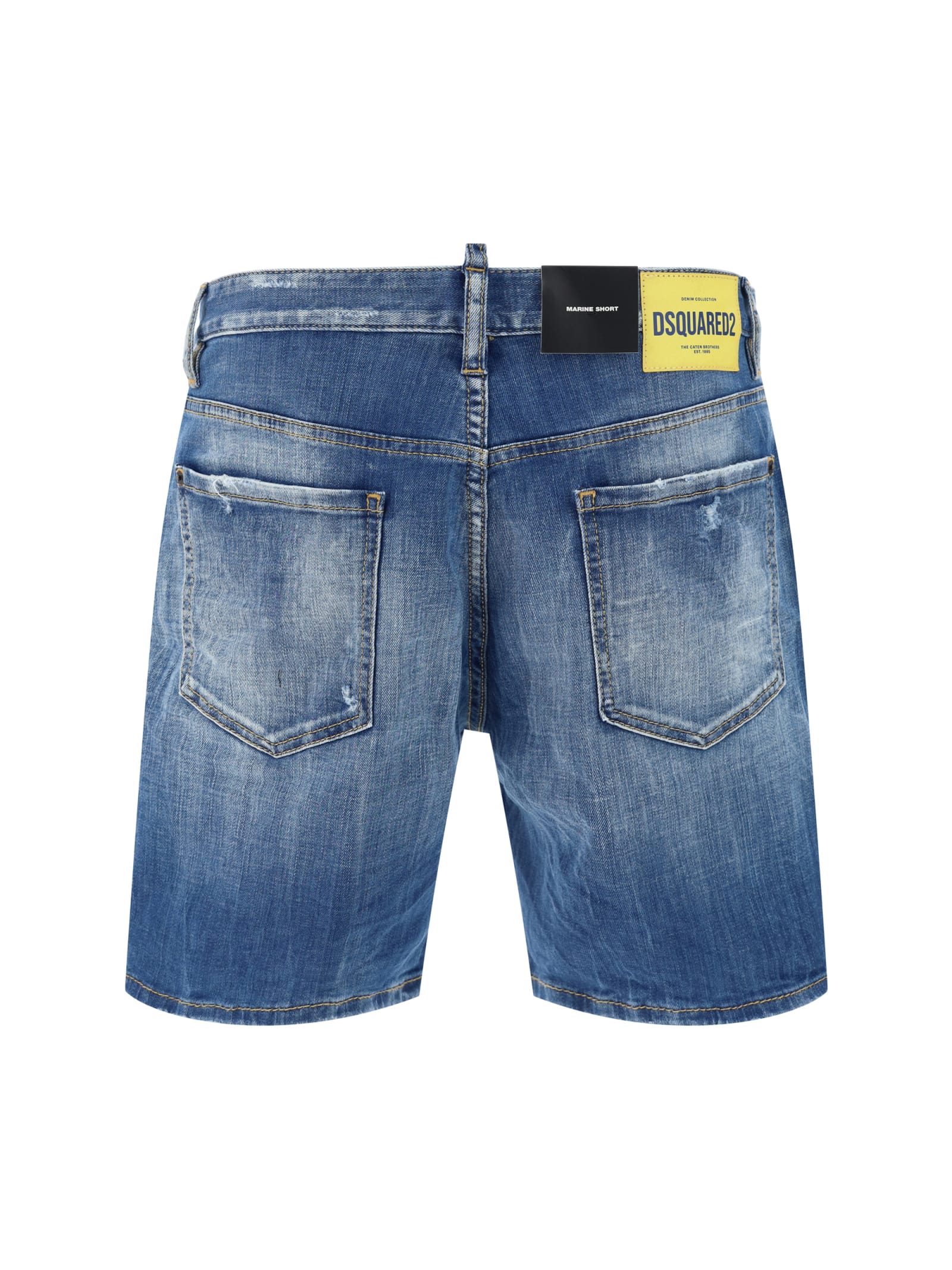 Shop Dsquared2 Marine Denim Shorts In Blue