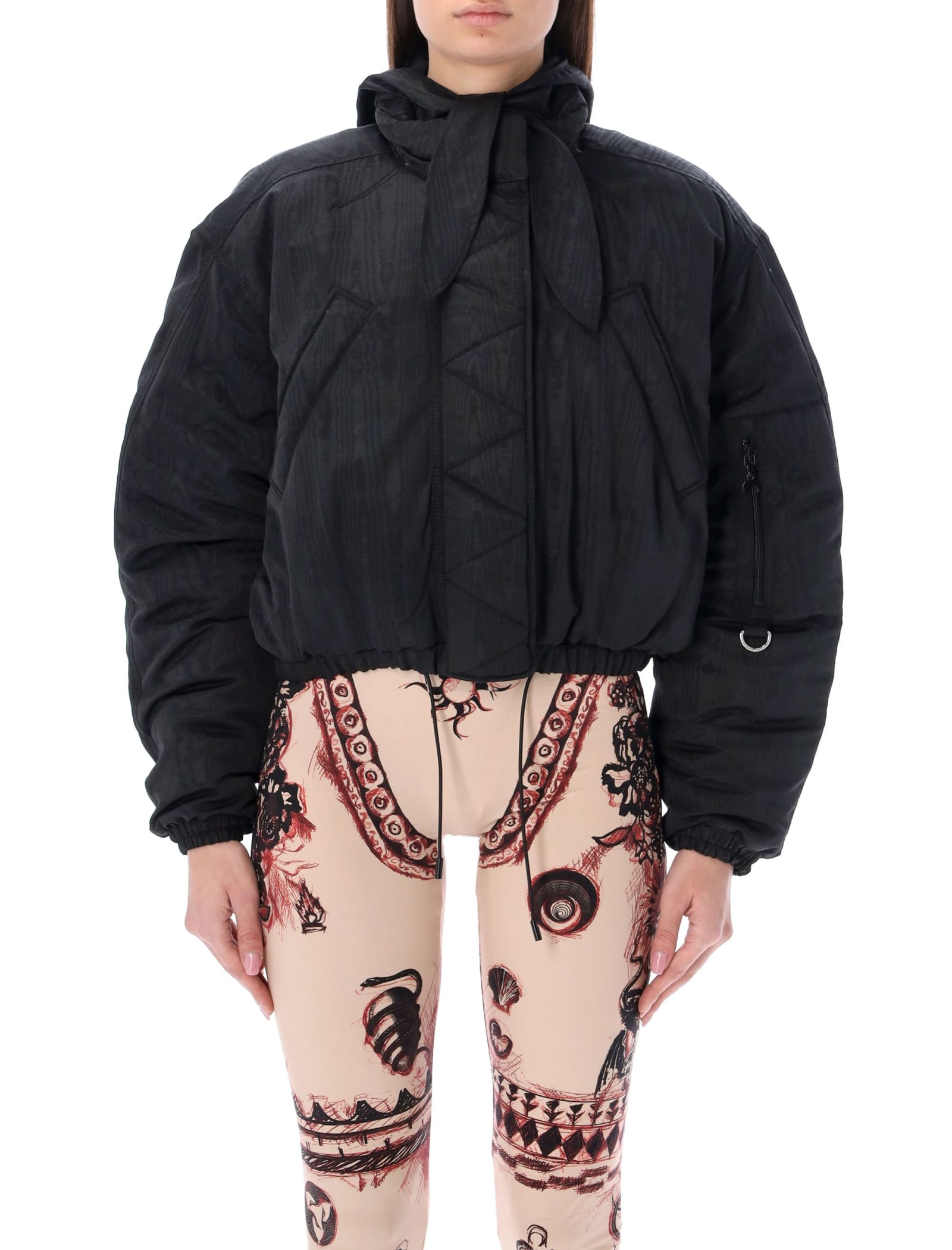 Marine Serre Moire Cropped Puffer