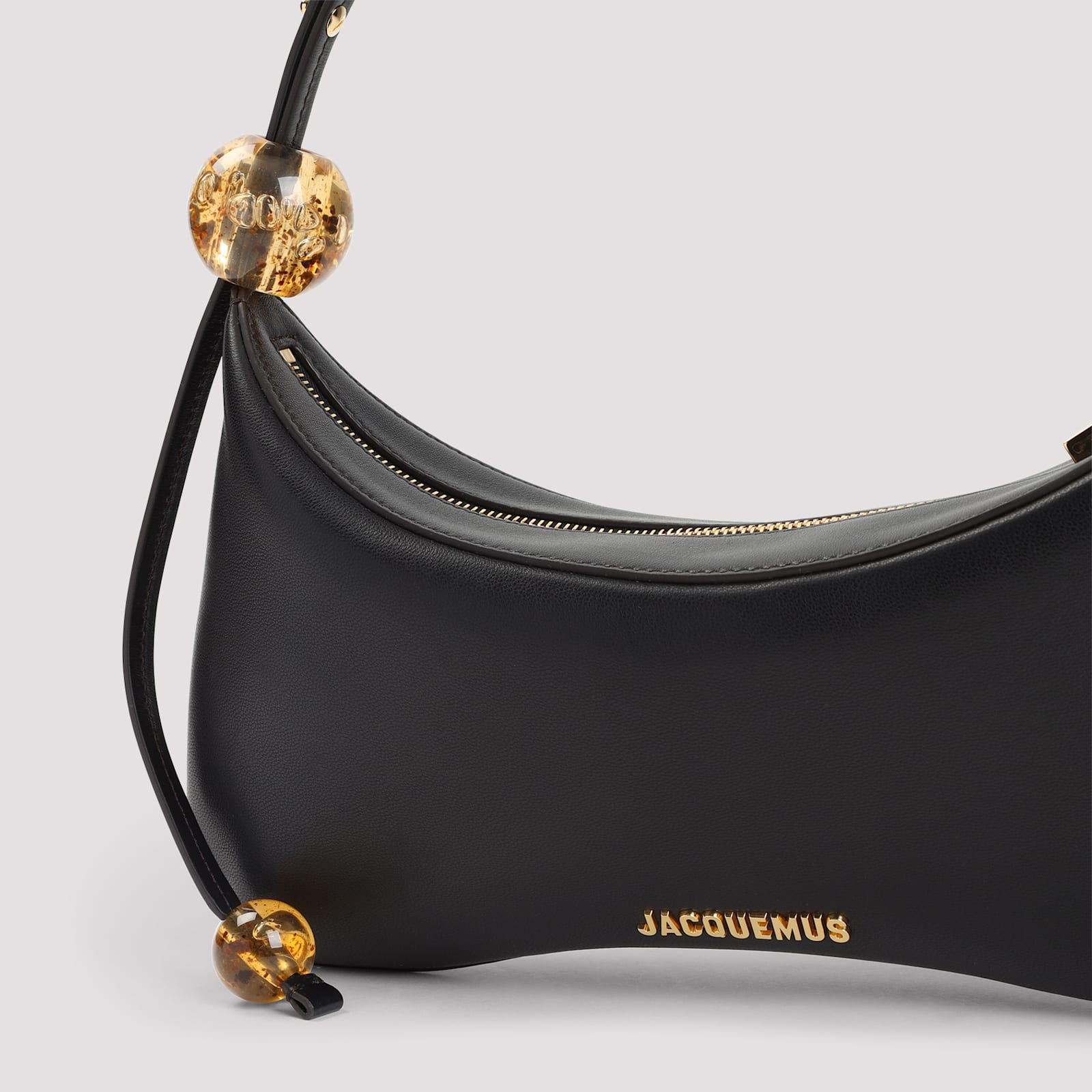 Jacquemus Women Black Top Zip Fastening Adjustable Shoulder Strap Internal Patch Pocket Contrast In Black