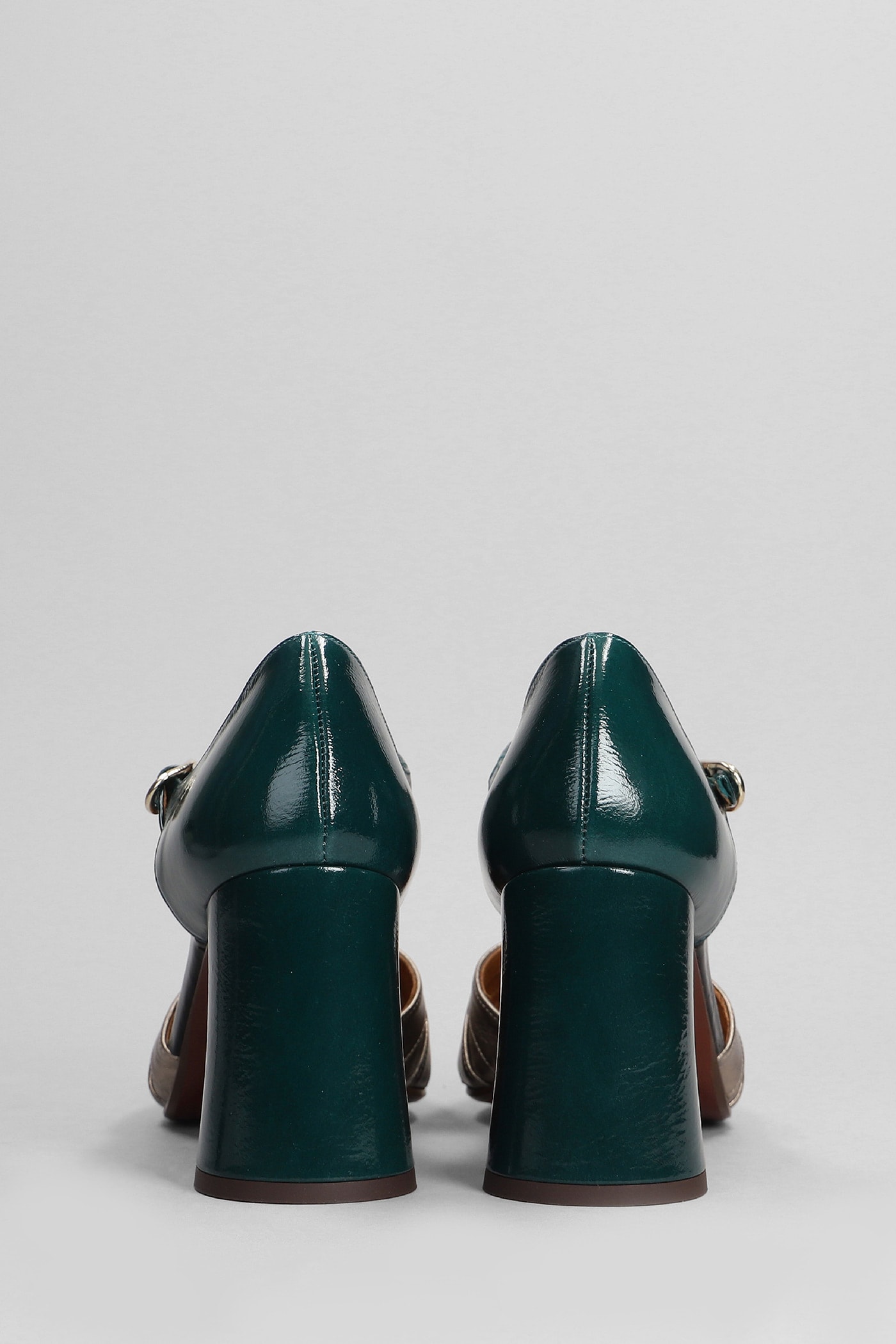 Shop Chie Mihara Lomera Pumps In Green Leather