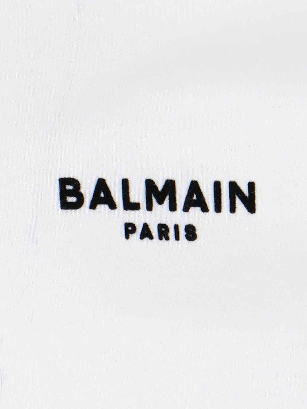 Shop Balmain Logo Polo In White