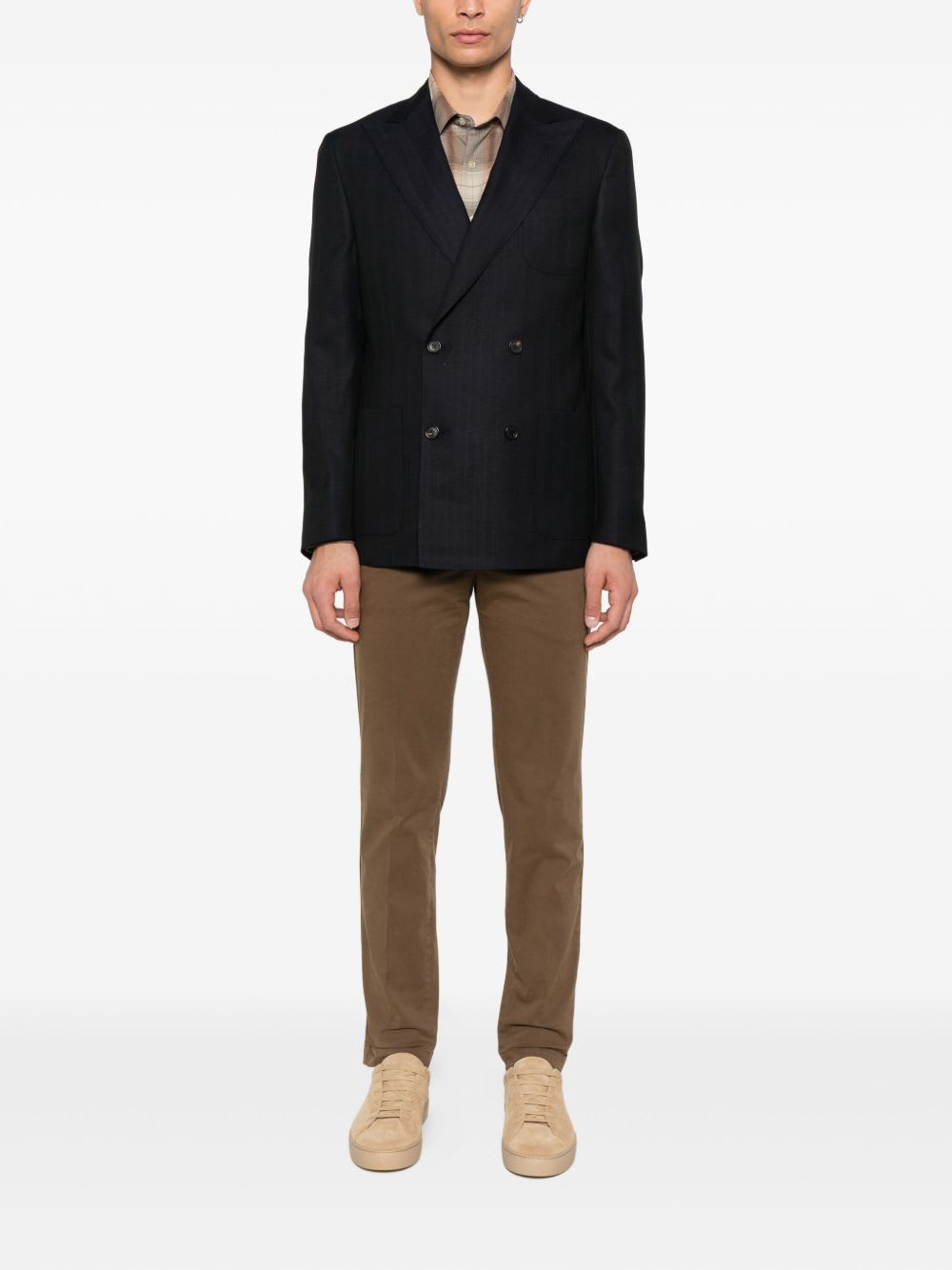 Corneliani Double-breasted Jacket In Black