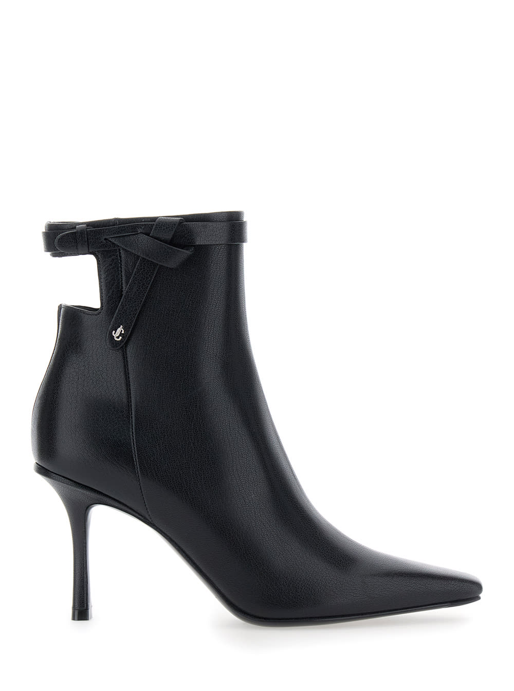 Jimmy Choo Camie Knotted-strap Leather Ankle Boots In Black