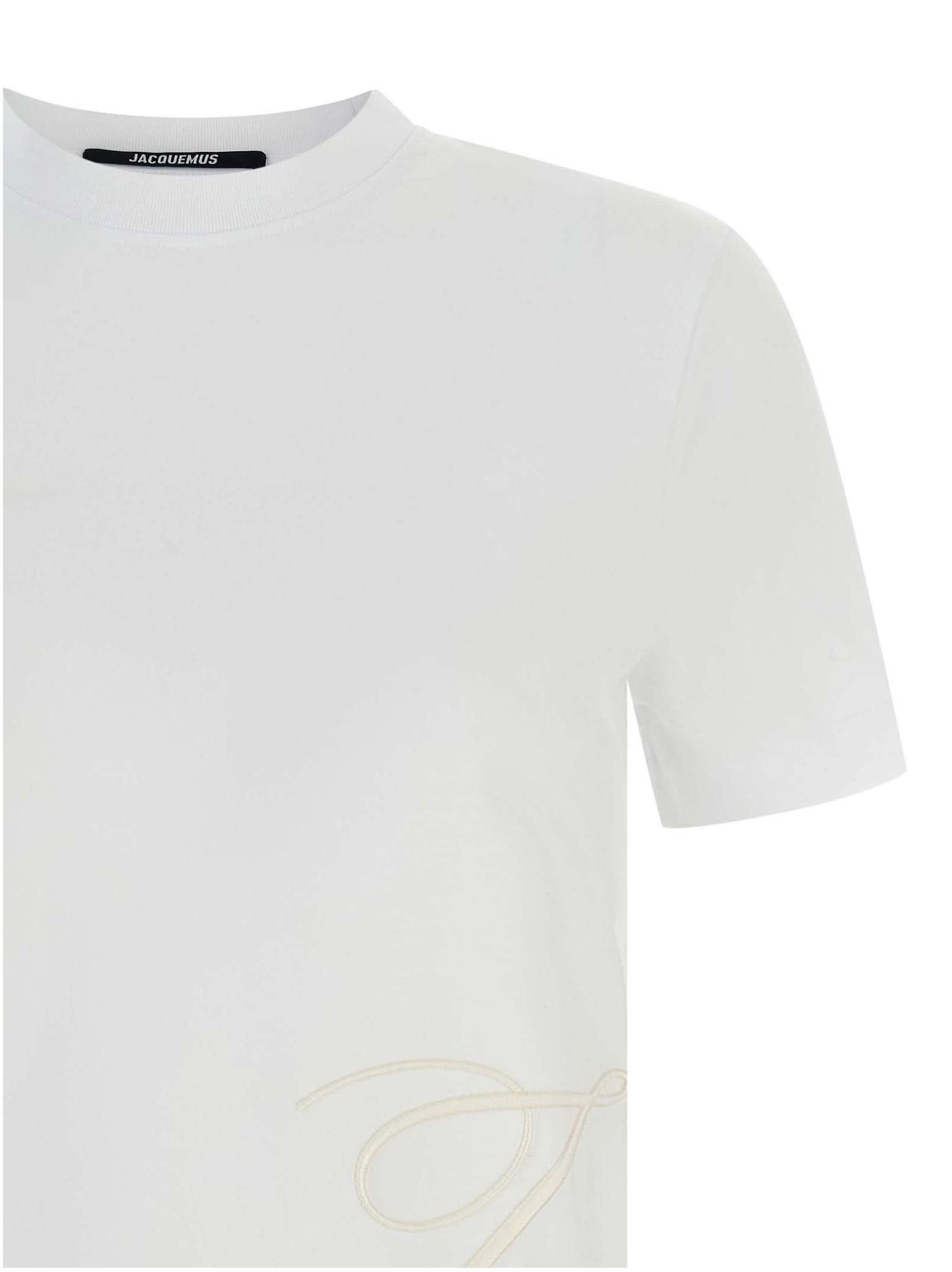 Jacquemus Cotton T-shirt With Logo In White