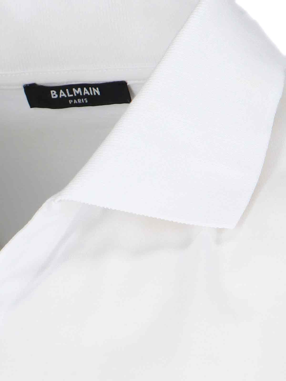 Shop Balmain Logo Polo In White