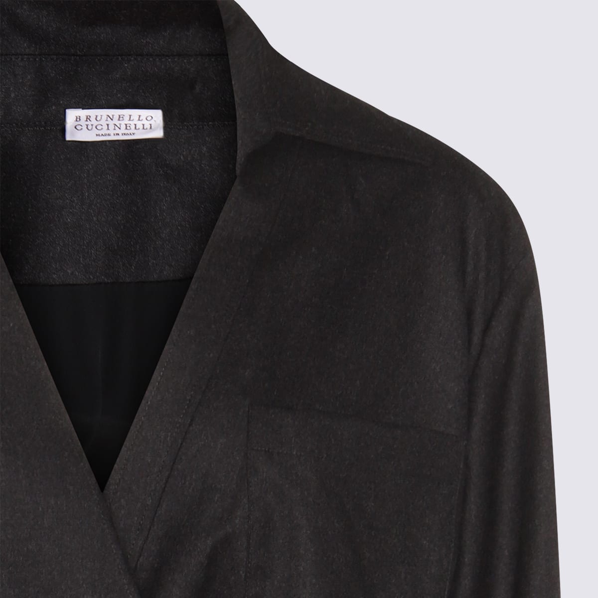 Brunello Cucinelli Wrap-effect Midi Shirt Dress In Black