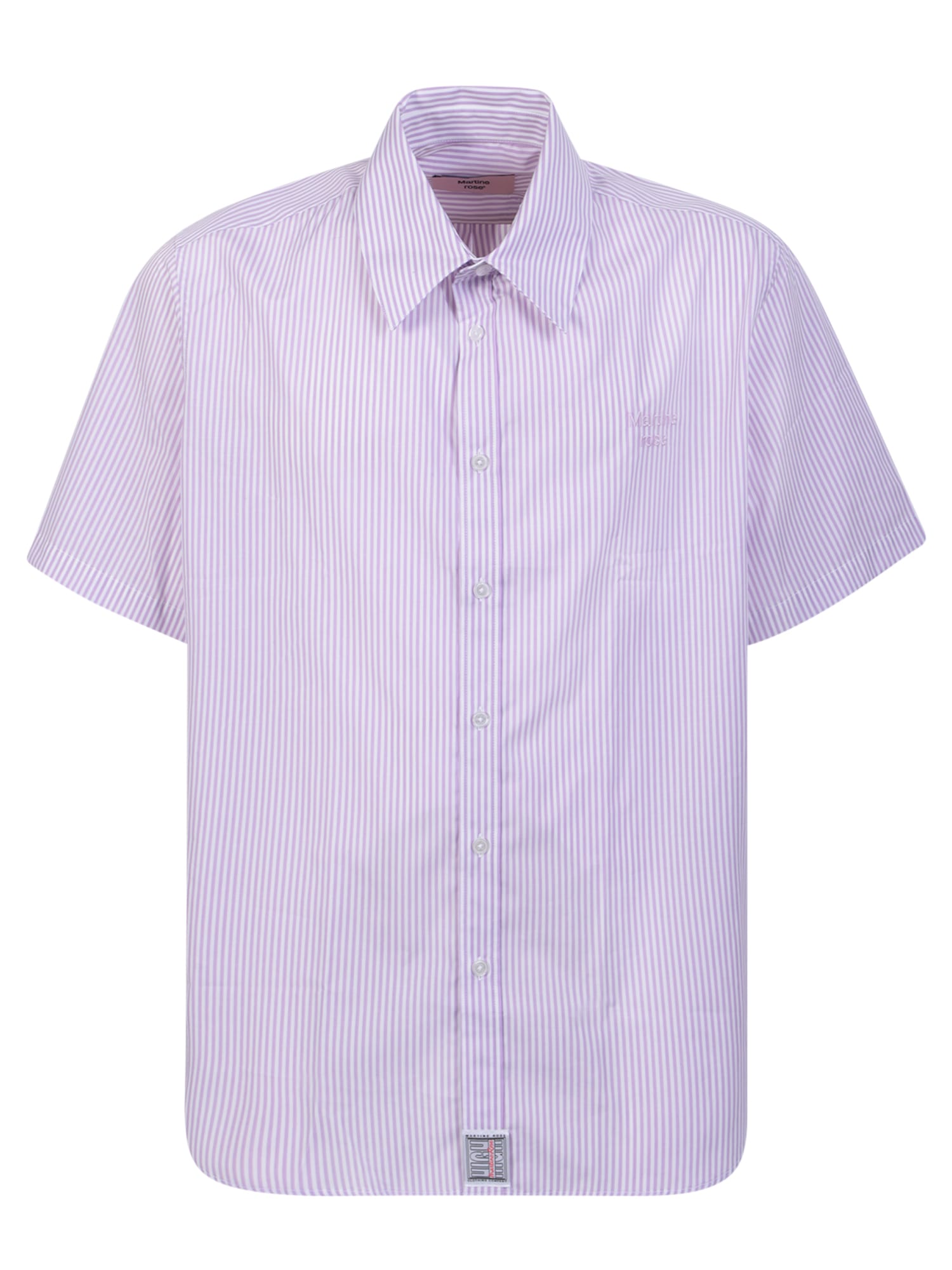 Shop Martine Rose Lilac/white Striped Shirt In Purple