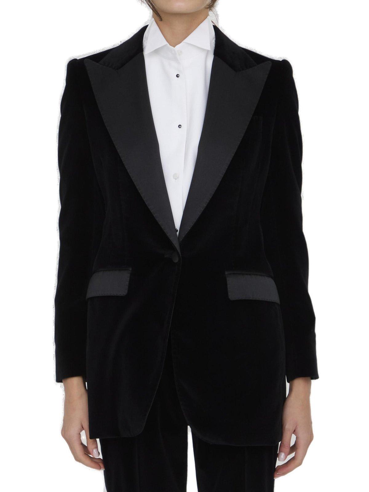 Shop Dolce & Gabbana Single-breasted Velvet Turlington Tuxedo Jacket In Black