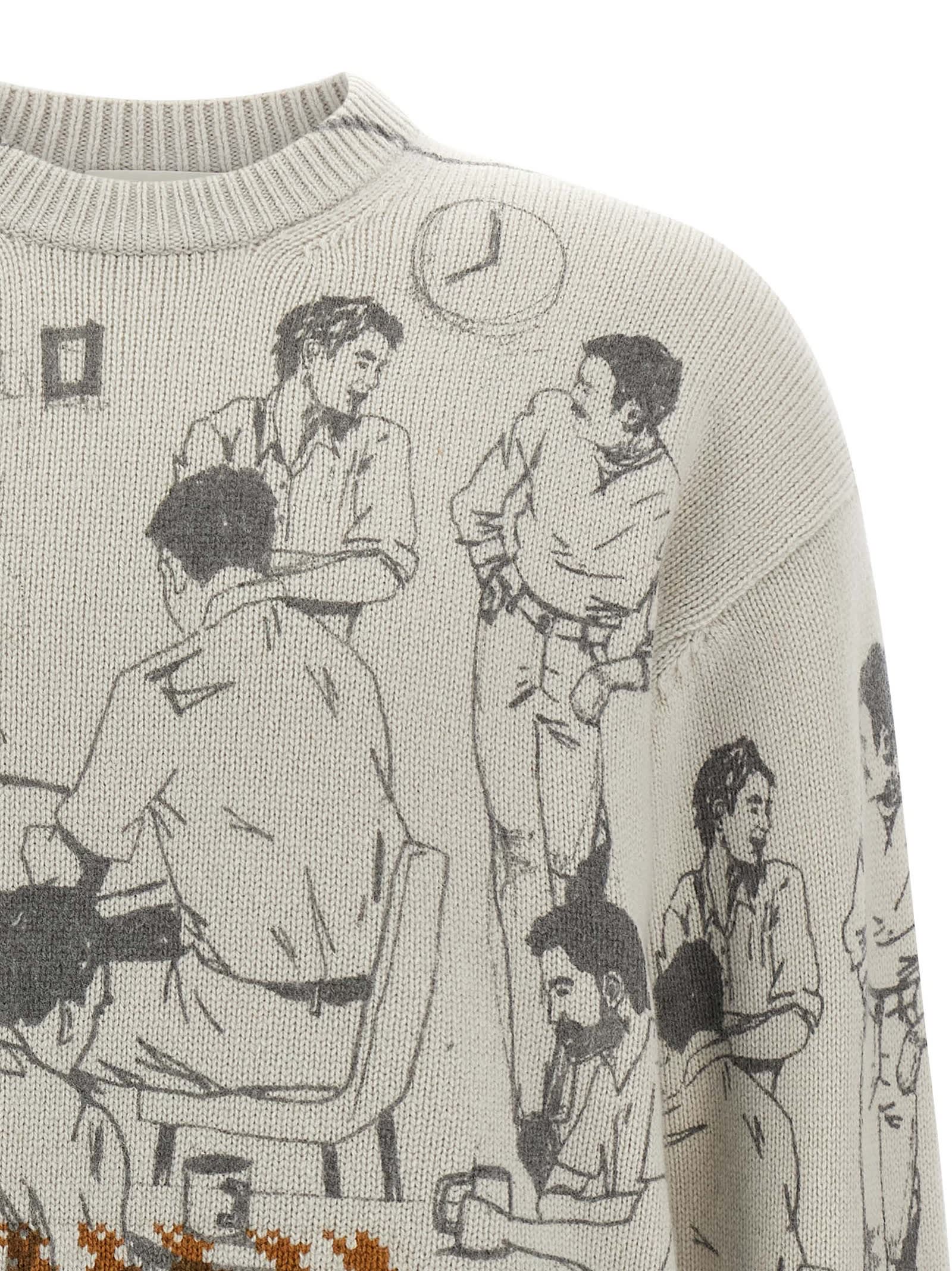 Jw Anderson Jacquard Pattern Sweater Sweaters And Cardigans Gray In Gray