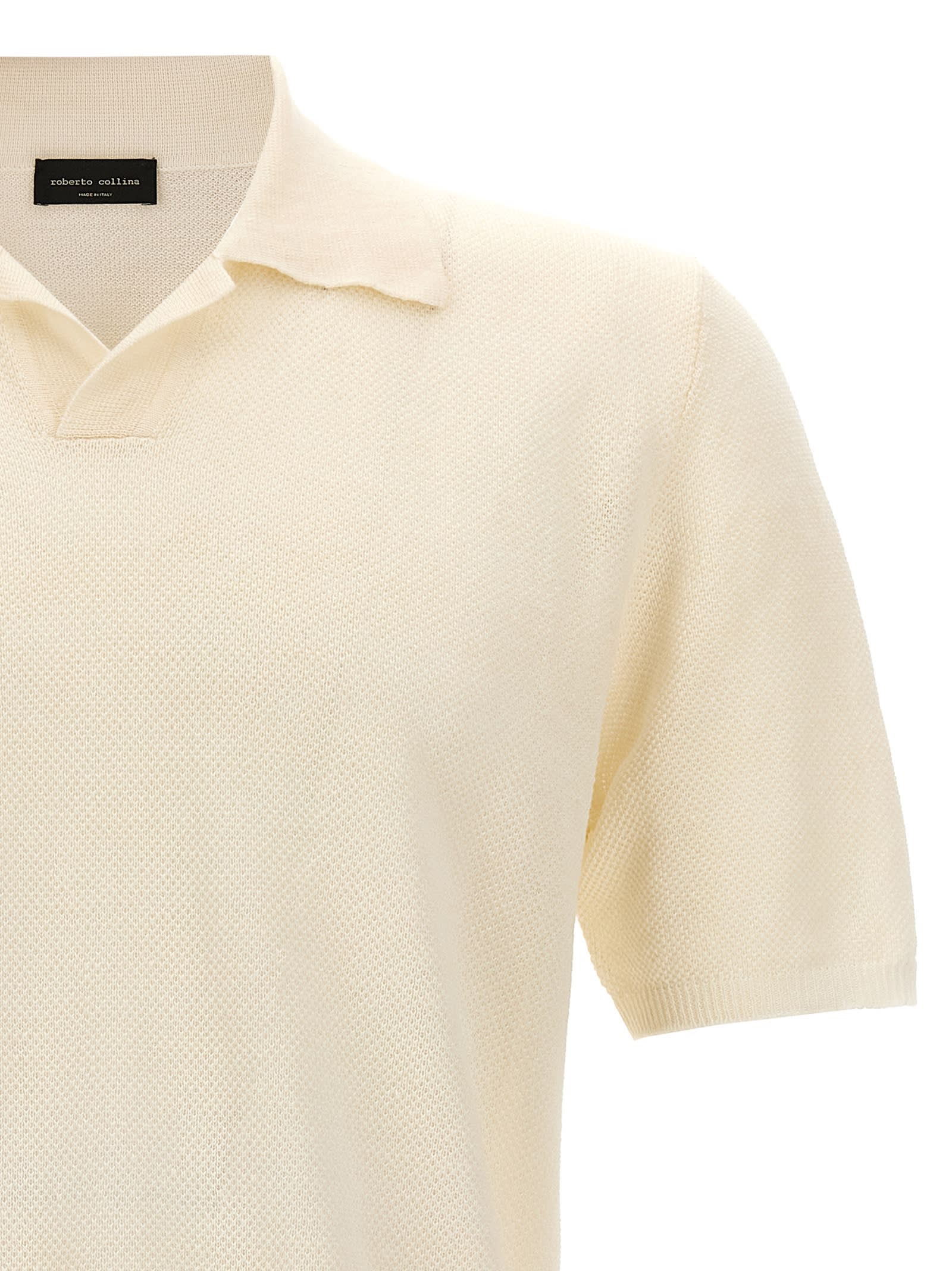 Shop Roberto Collina Openwork Polo Shirt In White