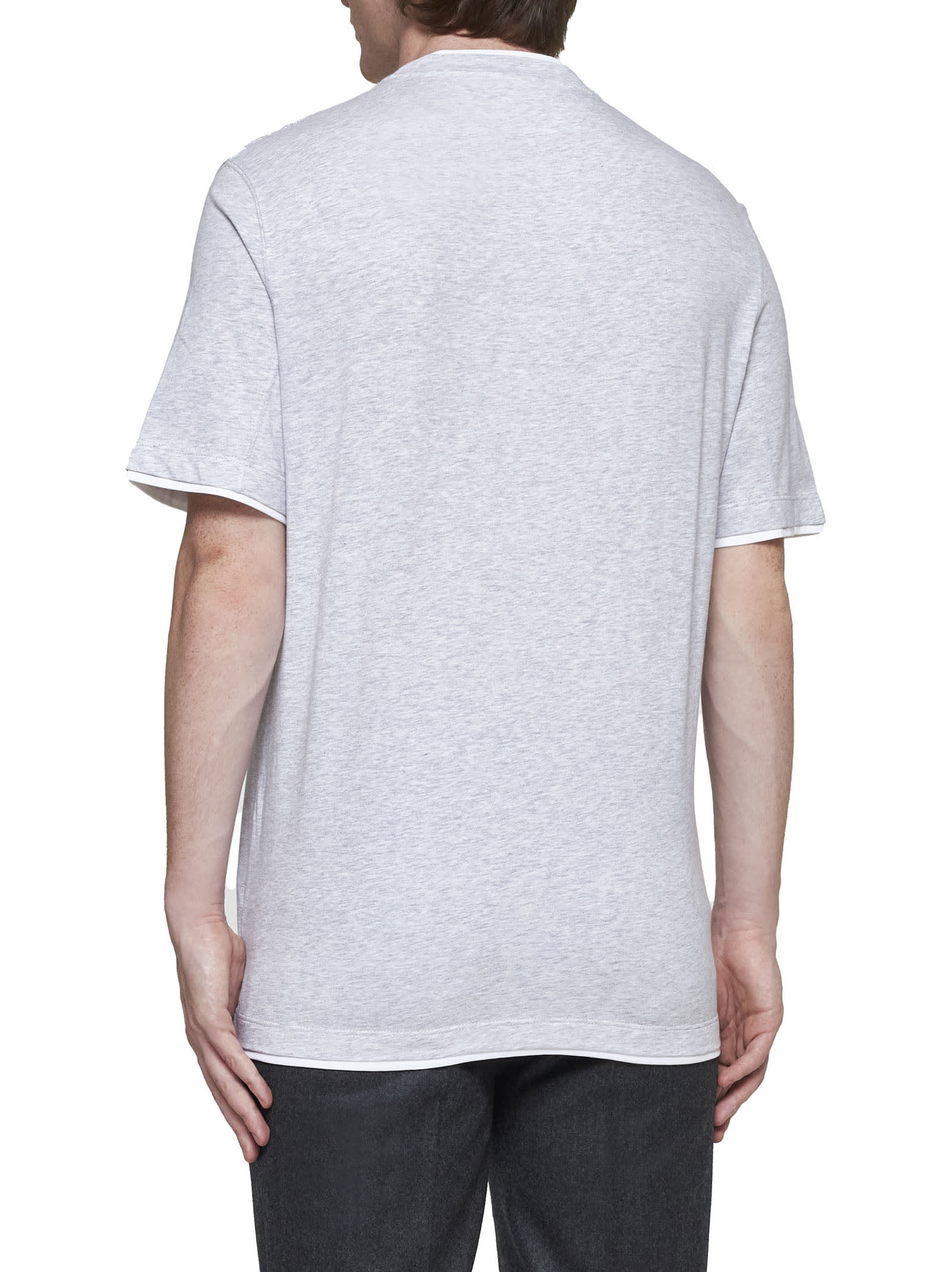 Shop Brunello Cucinelli T-shirt In Light Grey