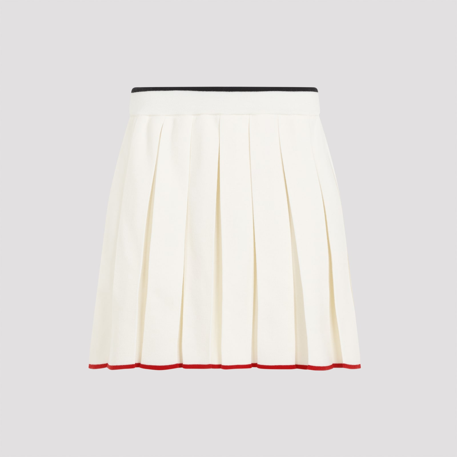 Shop Thom Browne Full Needle Stitch Mini Pleated Skirt In White