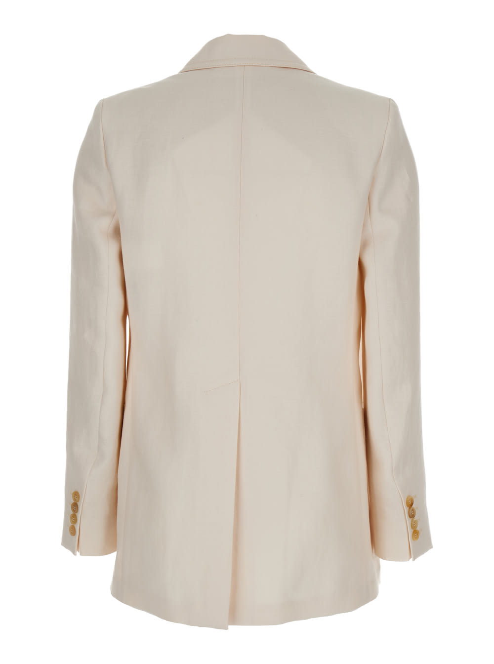 Shop Max Mara Cream White Boemia Single-breasted Blazer In Linen Woman