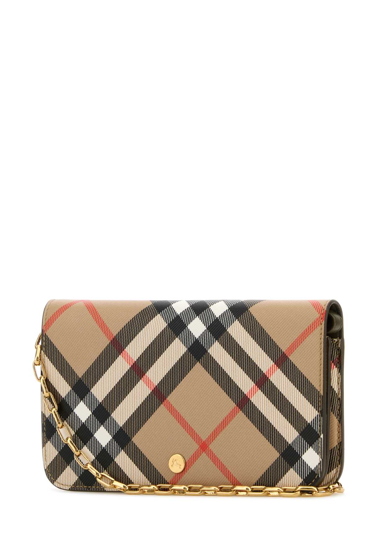Burberry Printed Canvas Check Wallet In Brown