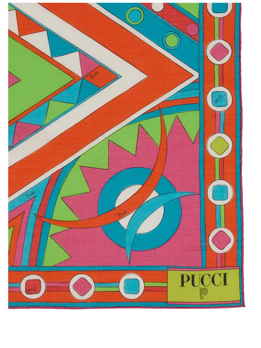 Shop Pucci Scarf With Print In Pink